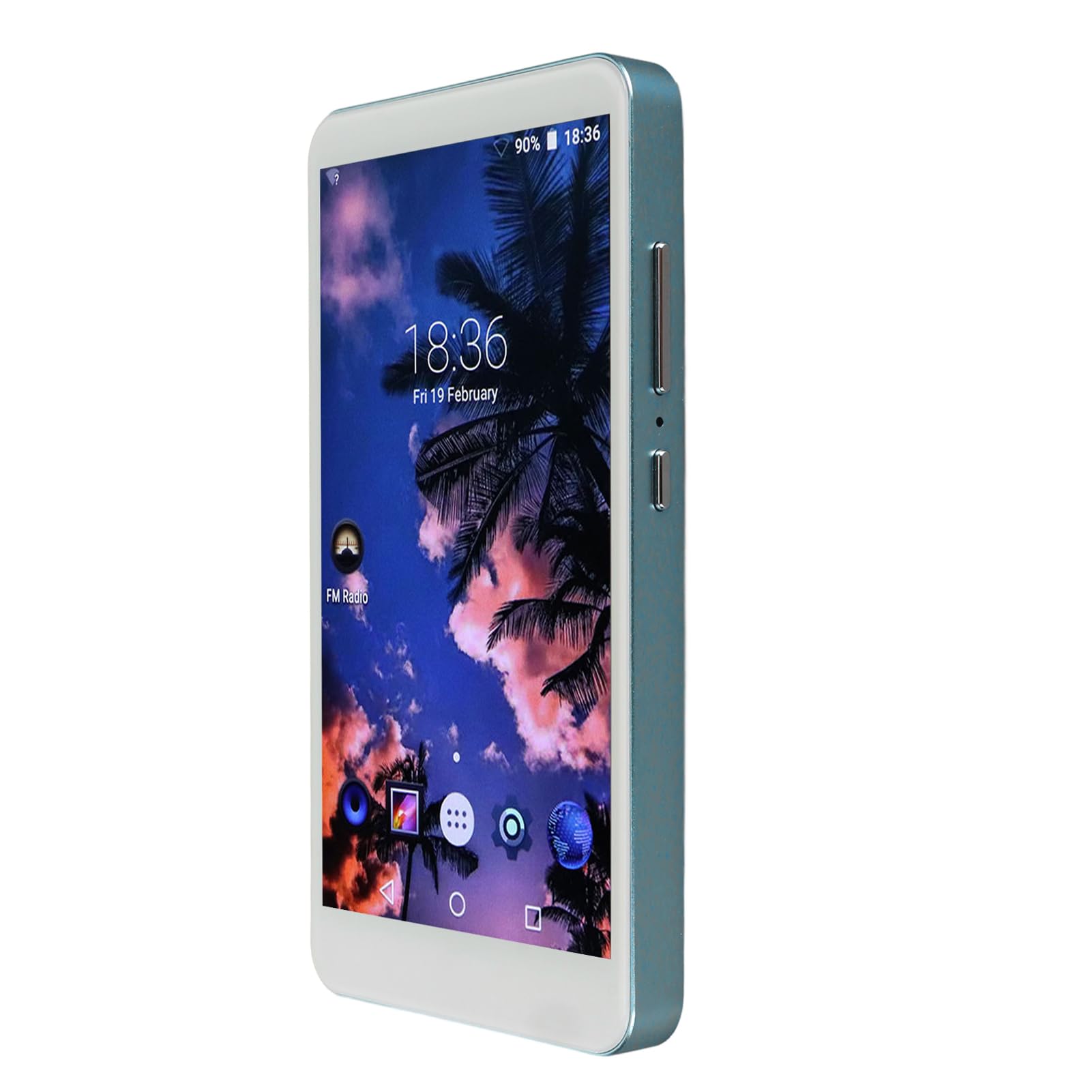Reproductor de música portátil, audio HiFi Bluetooth 5.0 de 5.0 pulgadas, chip de 8 núcleos, 2200 mAh, reproductor de música MP4 con auriculares blancos para video para correr (azul)