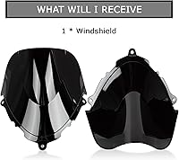 Vista 6 de PSLER Parabrisas doble burbuja para Katana GSX600F GSX750F 1998-2008 negro