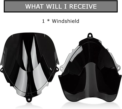 Miniatura 6 de PSLER Parabrisas doble burbuja para Katana GSX600F GSX750F 1998-2008 negro