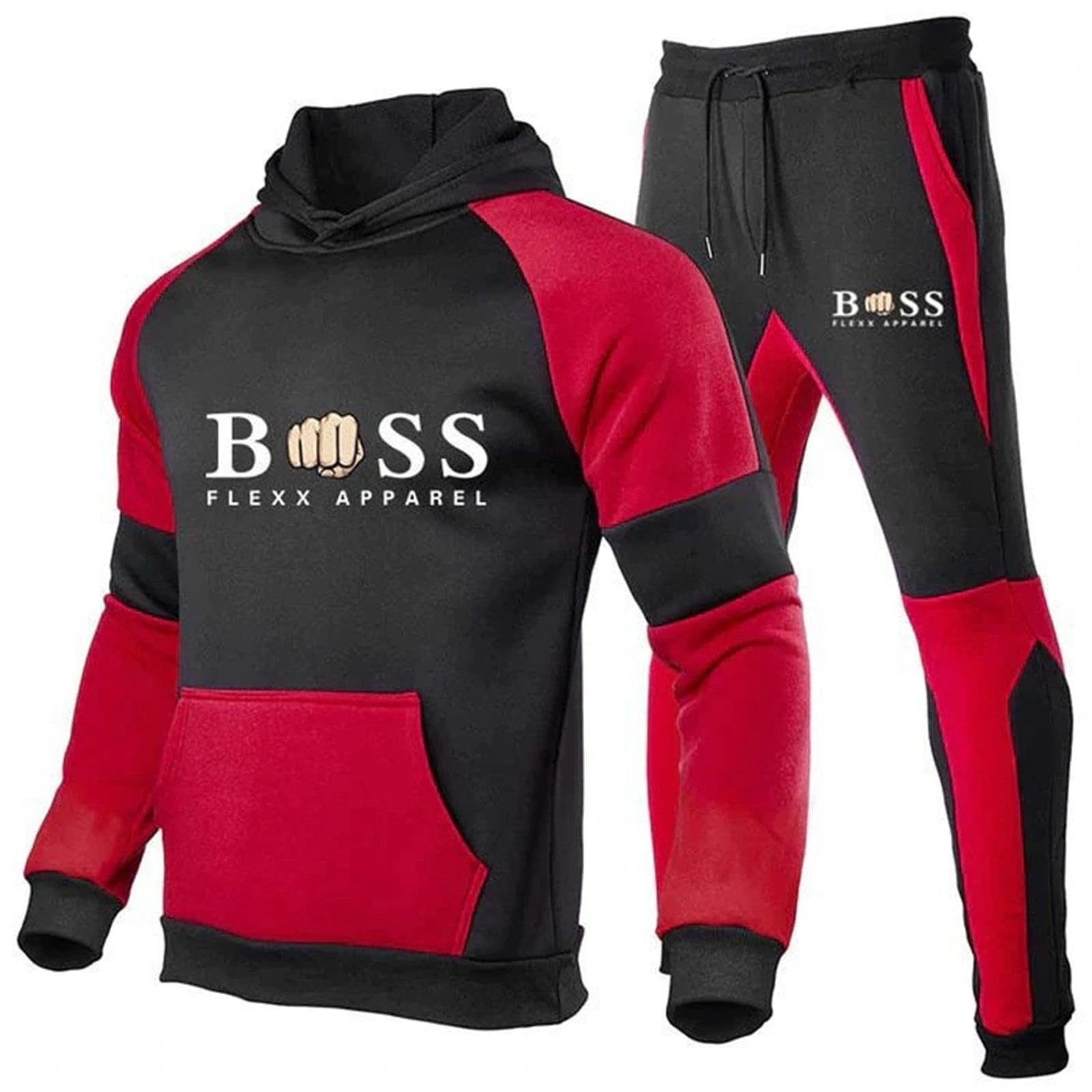 Chándal de invierno completo para hombre, sudadera con cremallera y capucha, 2 piezas, sudaderas y pantalones, conjunto Tracksuit, chándales de gimnasia afelpada, camiseta completos para