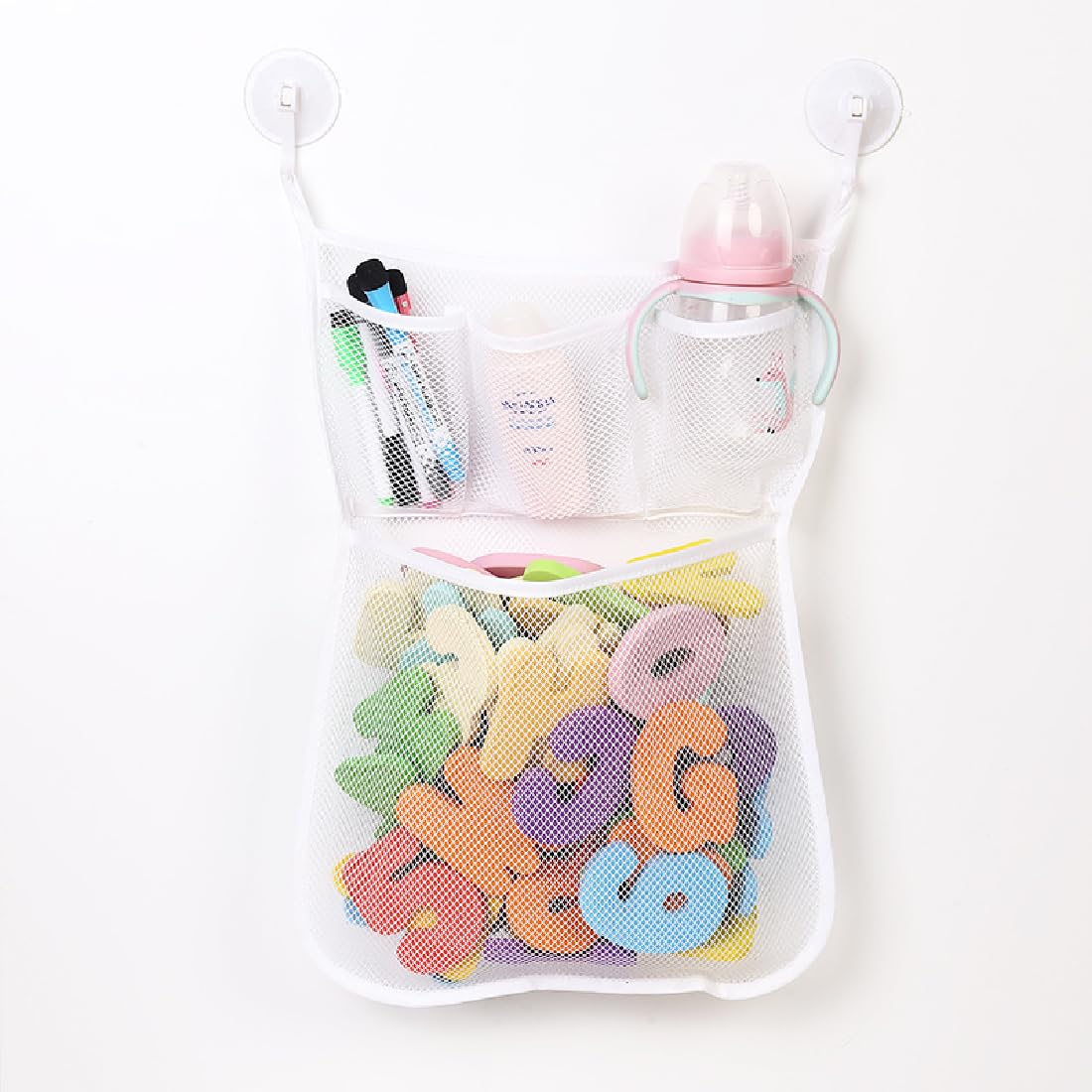 Baignoire Bebe Litinliv Filet De Rangement Salle De Bain Jouet De Stockage, Filet Pour Jouet De Bain Rangement Jouets Bain, Sac à Jouet Du Bain Avec Crochets Robustes Auto-Adhésifs Sac Jouet Salle