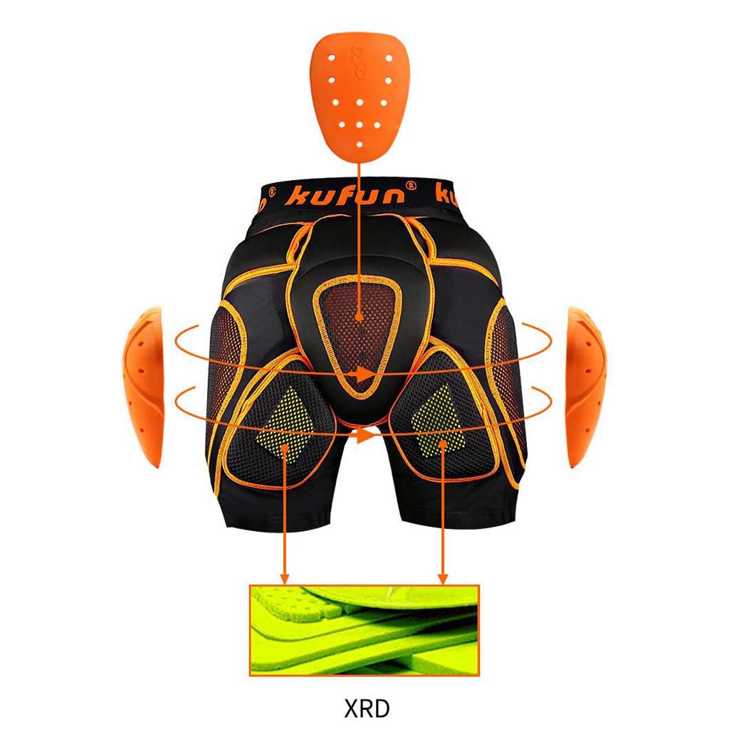 Protecteur de Hanche de Ski Professionnel, Coussin de Cul, Tissu Respirant Anti-humidité, Pantalon de Hockey, Planche à roulettes et équipement de Patinage à roulettes