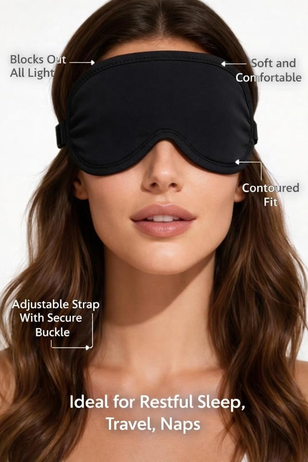 Reusable Hot & Cold Gel Eye Mask, Comfort Relax Sleeping Mask, Black (1 Pack) image 2
