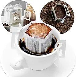 Coador de Café Individual Descartável de Papel Com 100 Unidades Filtro de Café Individual com Encaixe Para Xícaras e Copos