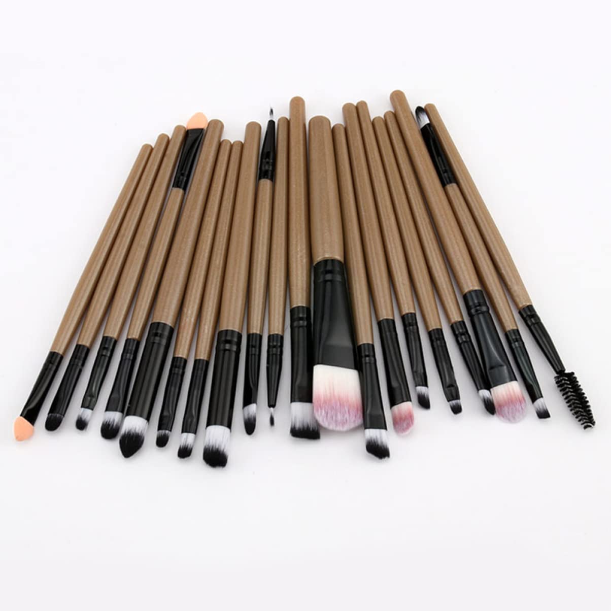 FRCOLOR 60pezzi Pennelli Per Trucco Occhi Con Manico Plastica Kit Portatile Per Ombretto e Eyeliner Per Uso Quotidiano e Principianti e Nero