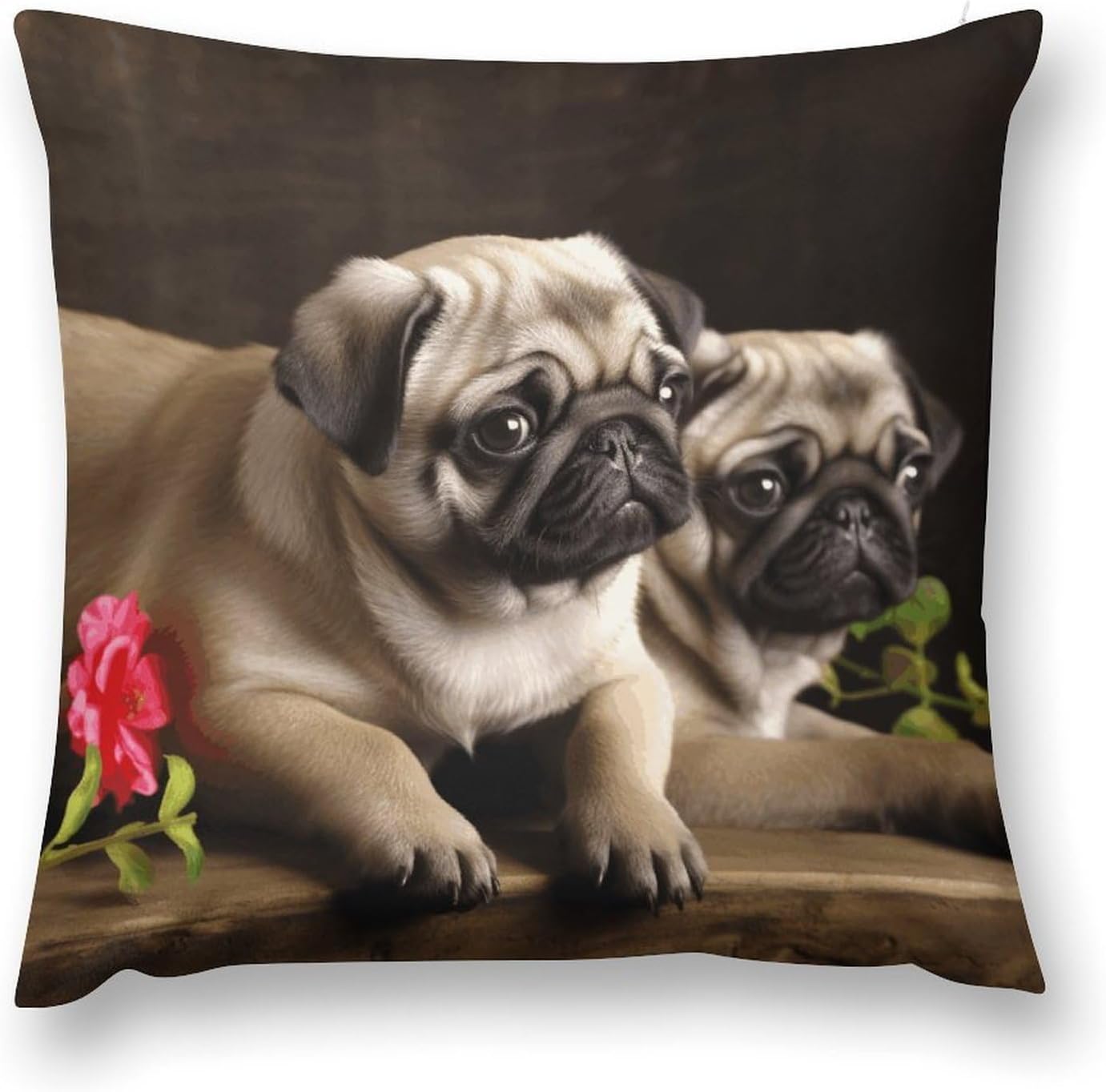 Puppys Pug Throw Pillow Covers 20 "x20