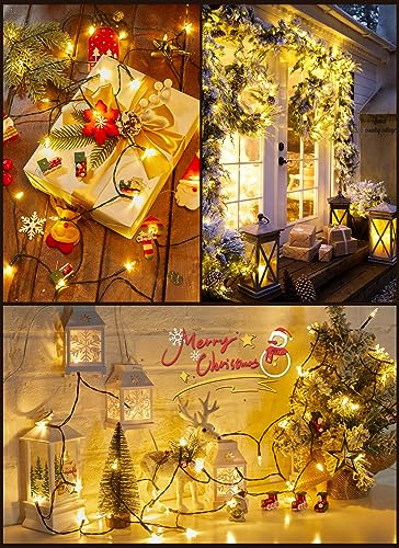 Image of Brightown Battery Operated Christmas String Lights with Timer 4 Pack | 8ft 20LED Warm White Mini Christmas Tree Lights for Indoor Outdoor Bedroom Wedding Party Holiday Xmas Decoration