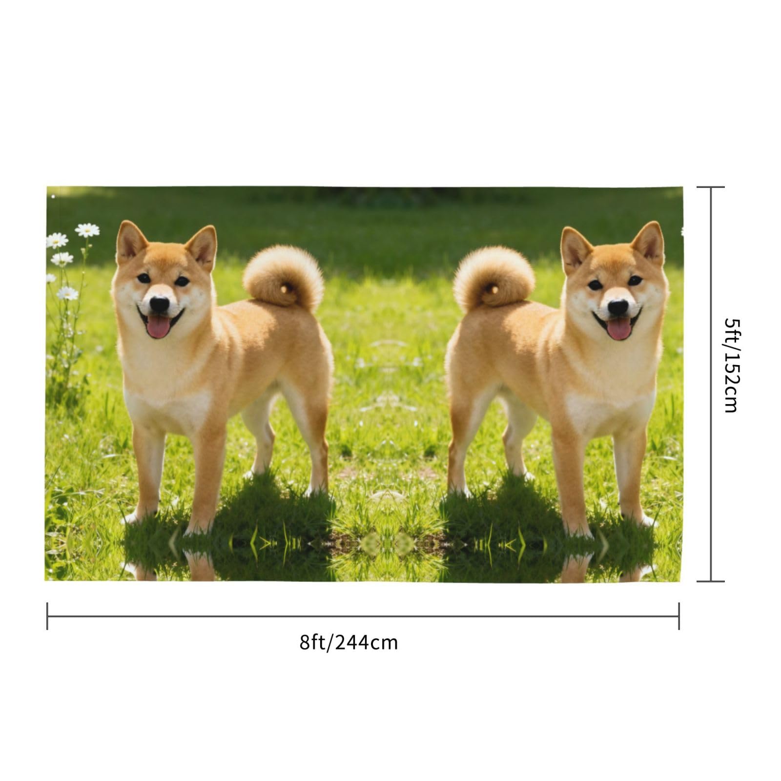 Bella Bandiera Shiba Inu Patriottica per Esterni Coppa del Mondo 2026