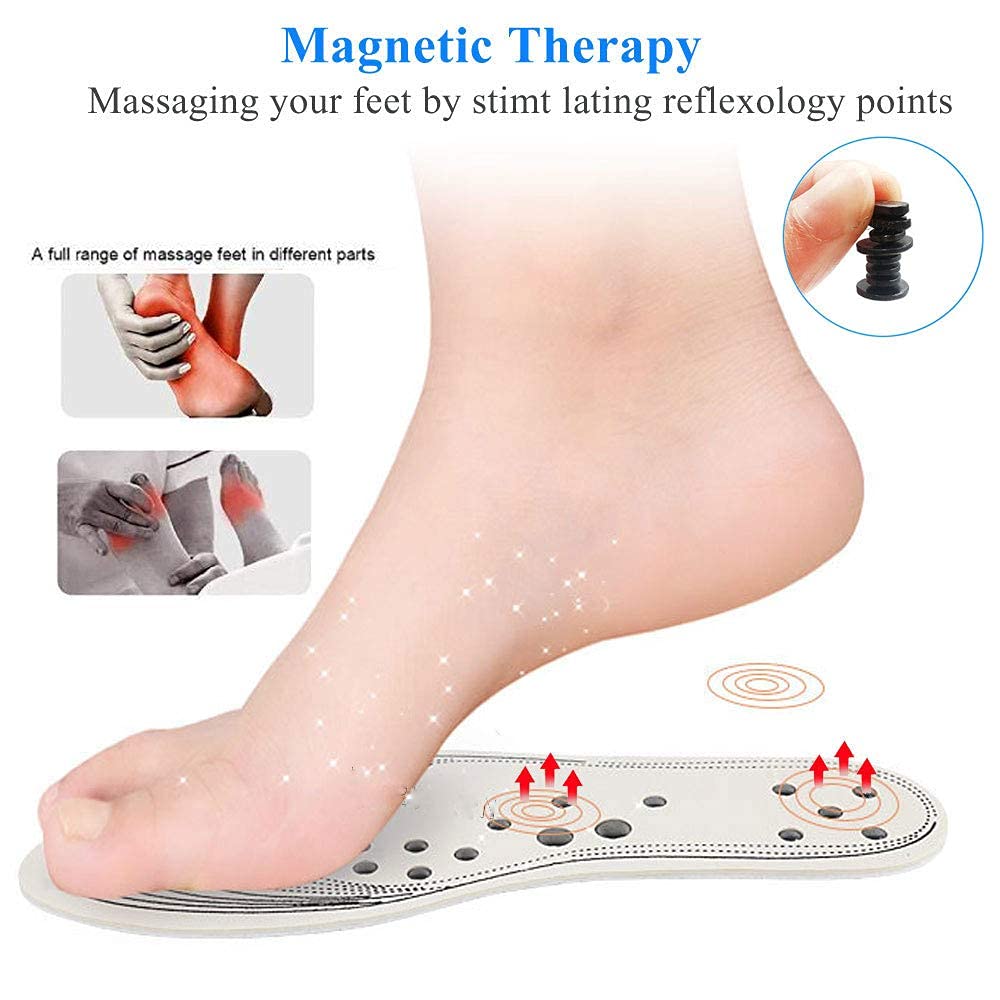 Solette, Solette massaggianti magnetiche con 18 Aree di Massaggio Magnetico, Solette for Scarpe antidolorifiche for fascite Plantare(White,1 Pairs)