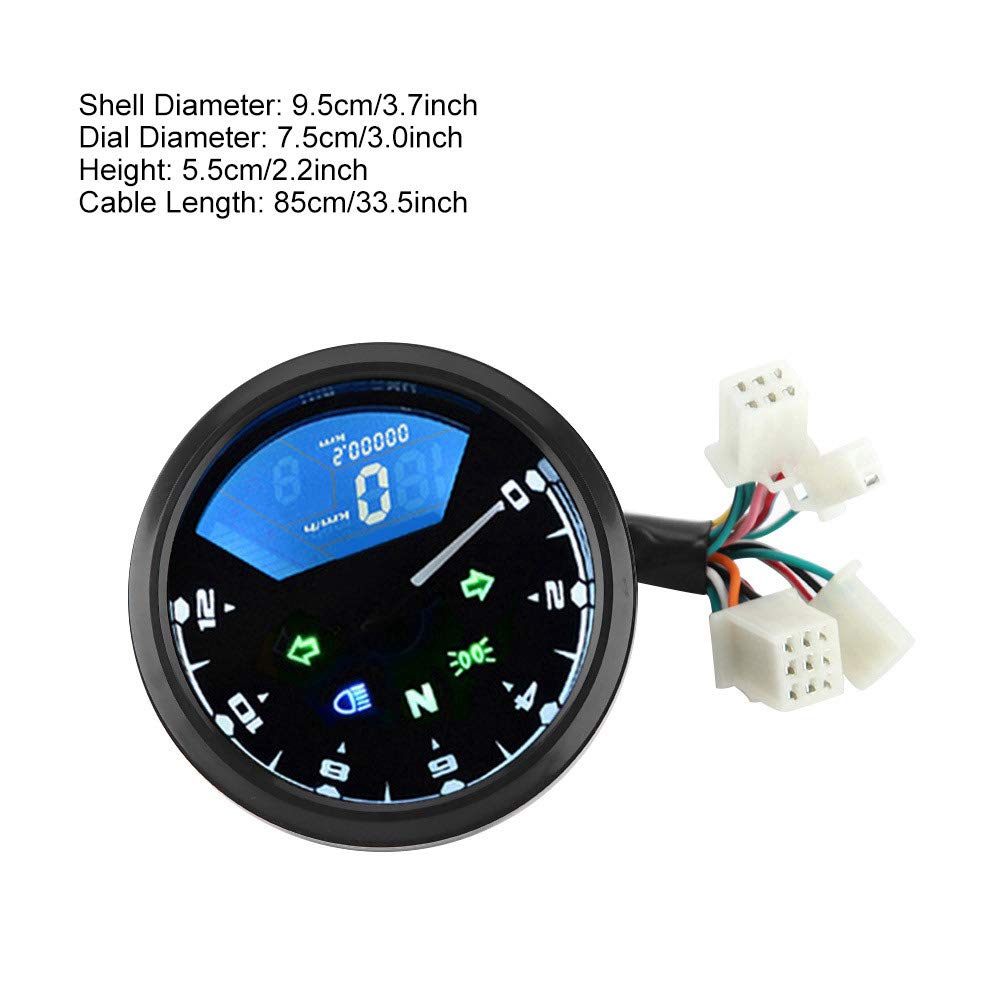 Speedometer for Motorcycle - Universal Motorcycle LCD Digital Display Speedometer Odometer Tachometer Fuel Meter Gauge