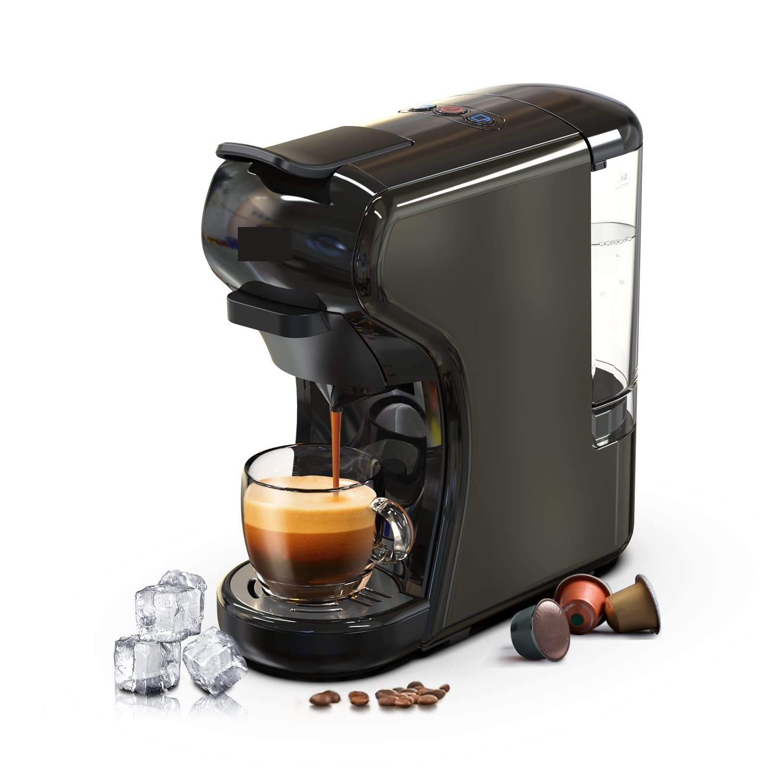 DieffematicKF Macchina caffè Coffee Machine Bar Multiple Capsule Espresso Cafetera, Coffee Maker Milk (Color : Schwarz, Size : EU)