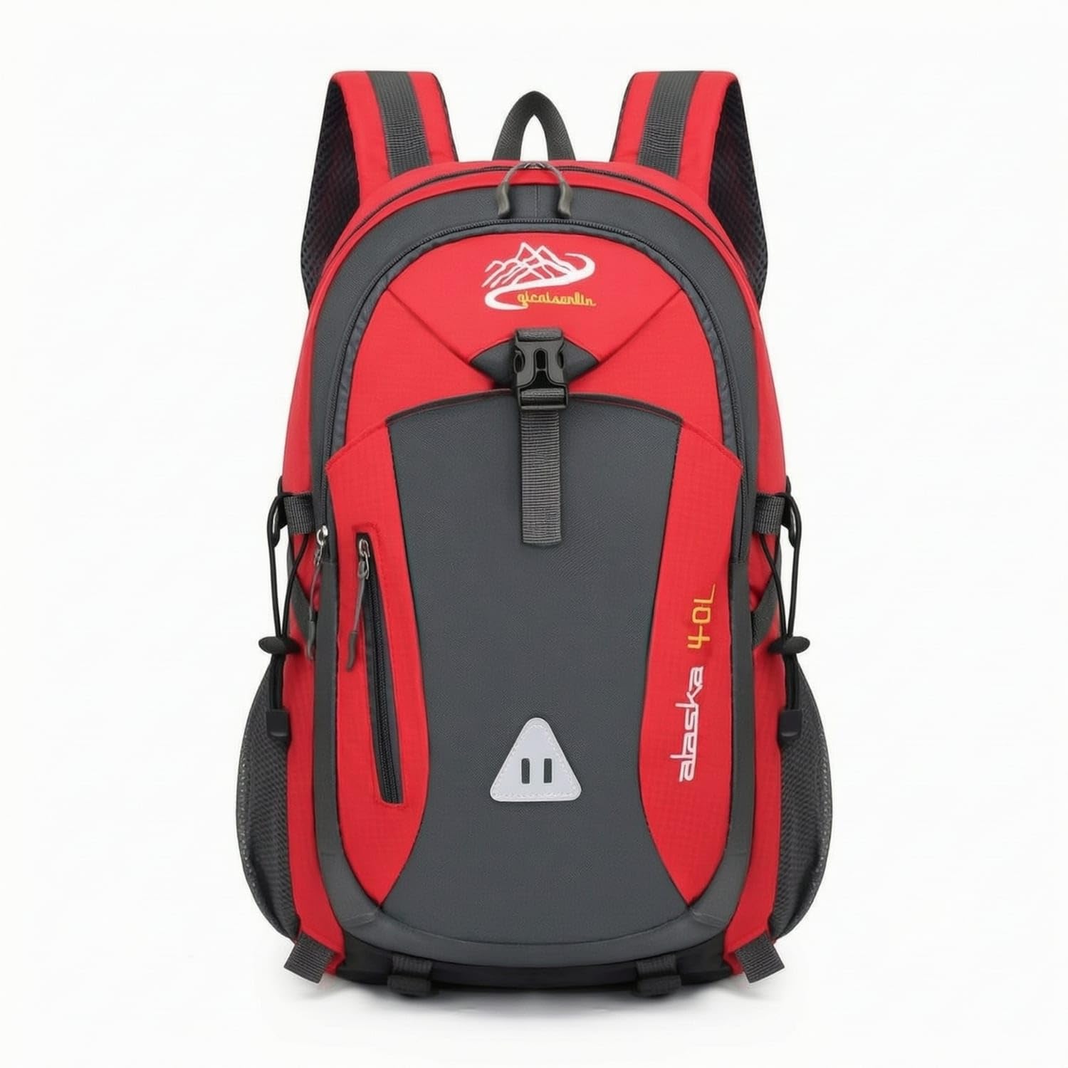 Shock-Absorbing Hiking Backpack Padded Backpack with Front Pocket Multi-Panel Rucksack Roomy for Hikers, Travelers, Campers, Camping, Mountaineering, Red-picture-19