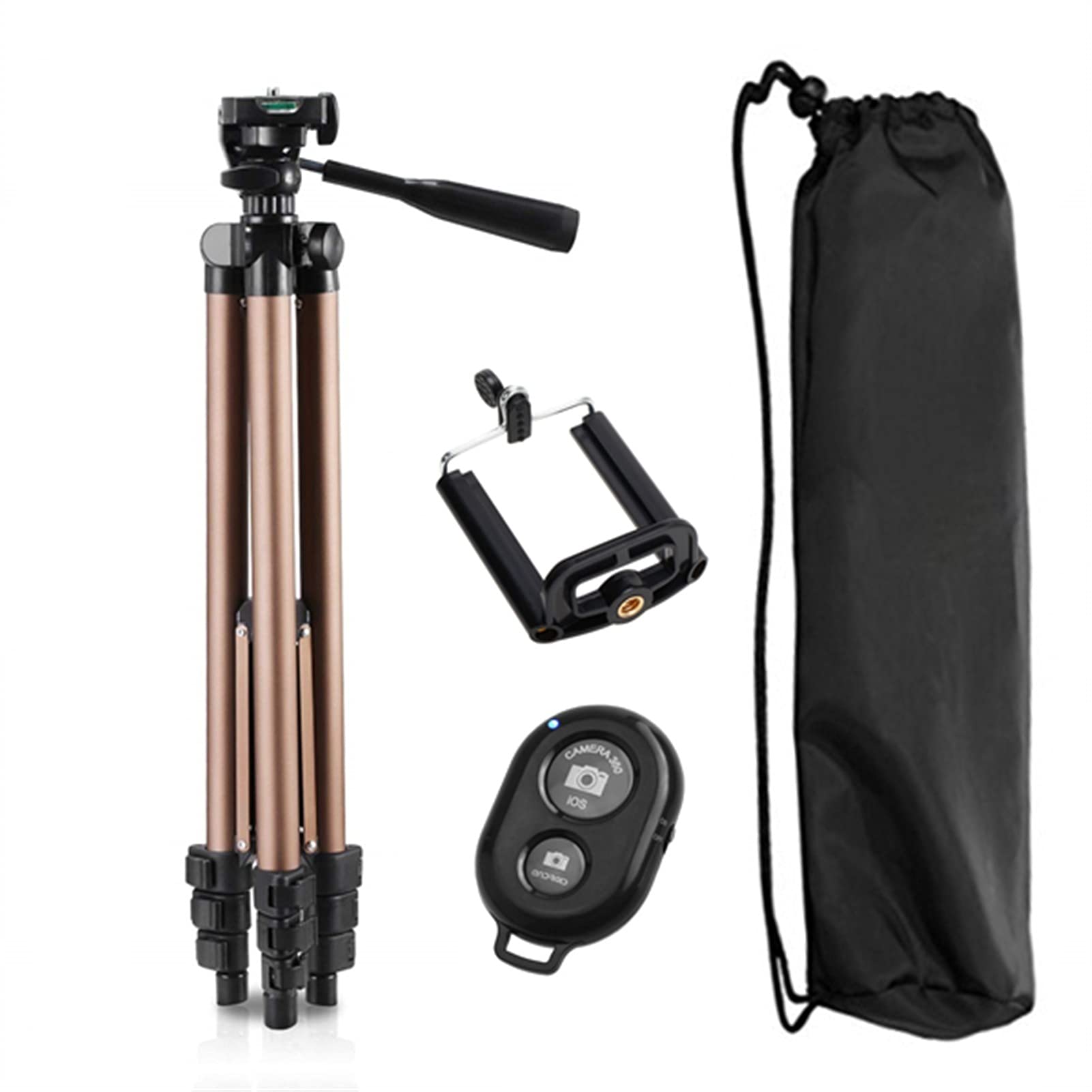 Trípode para teléfono con control remoto obturador Bluetooth y clip ajustable SCRUBY 3130T 8
