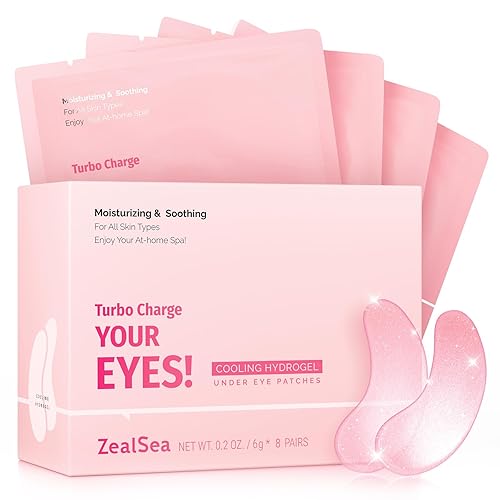 ZealSea 8 pares de máscaras debajo de los ojos para ojeras y ojos hinchados Parches hidratantes para los ojos, parches de gel para los ojos, bolsas