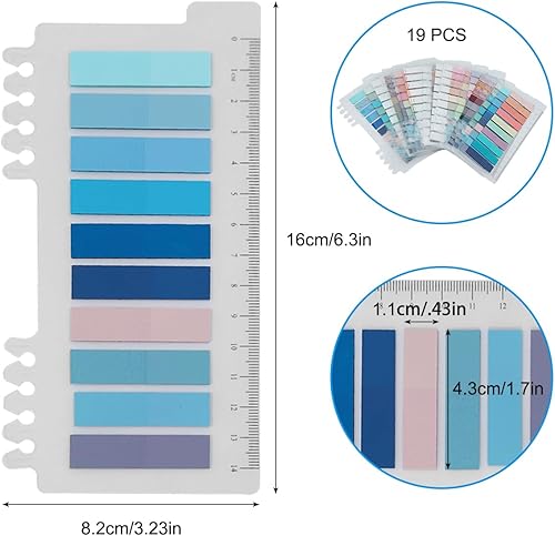 Miniatura 2 de DaKuan - 3800 pestañas adhesivas, marcadores de página, pestañas de índice adhesivas, notas adhesivas transparentes con regla para marcado de