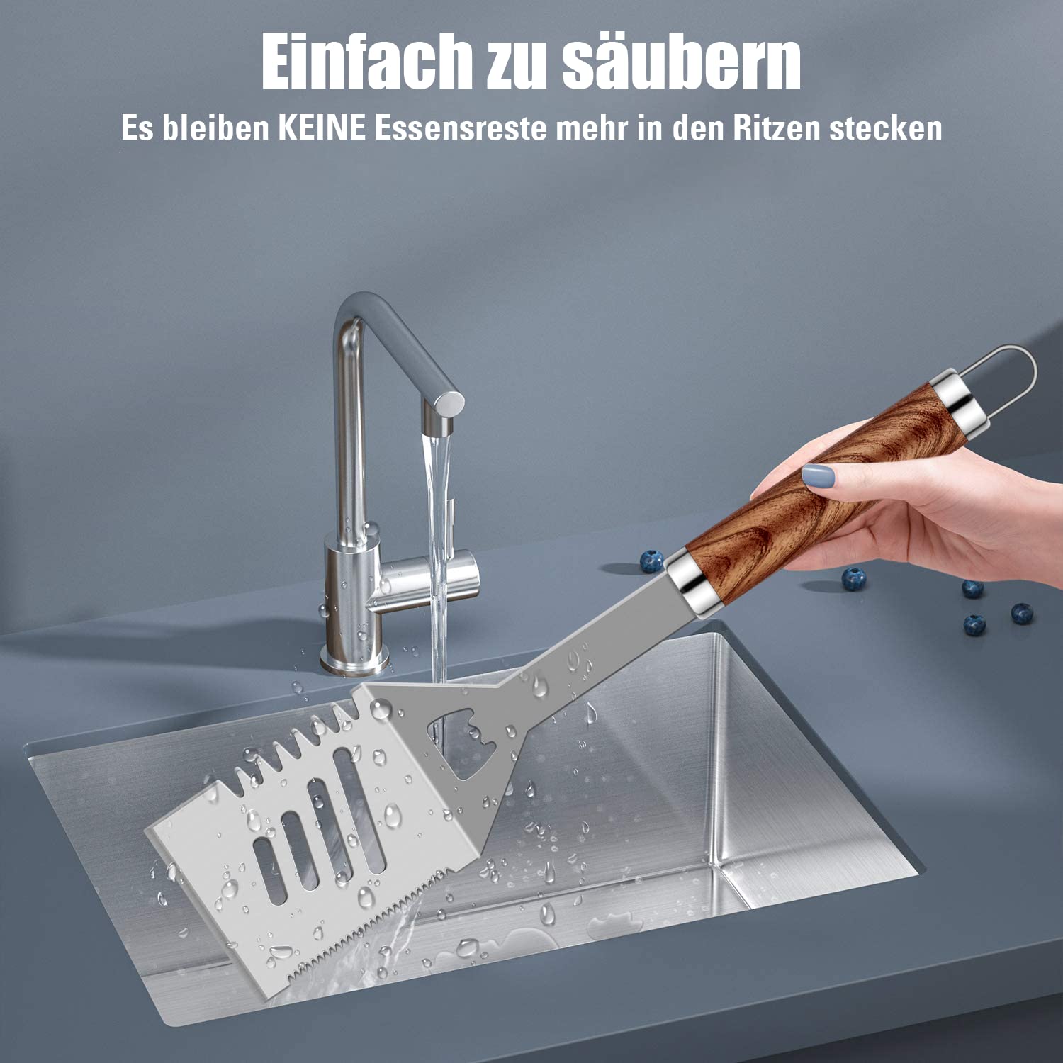 Grilliance 26 Stücke Edelstahl Grillzubehör Set Hochwertiger BBQ Grillbesteck Koffer Perfektes Grillwerkzeug Set für Männer Geschenk mit Tragbarer Aufbewahrungskoffer und Fleischthermometer Braun