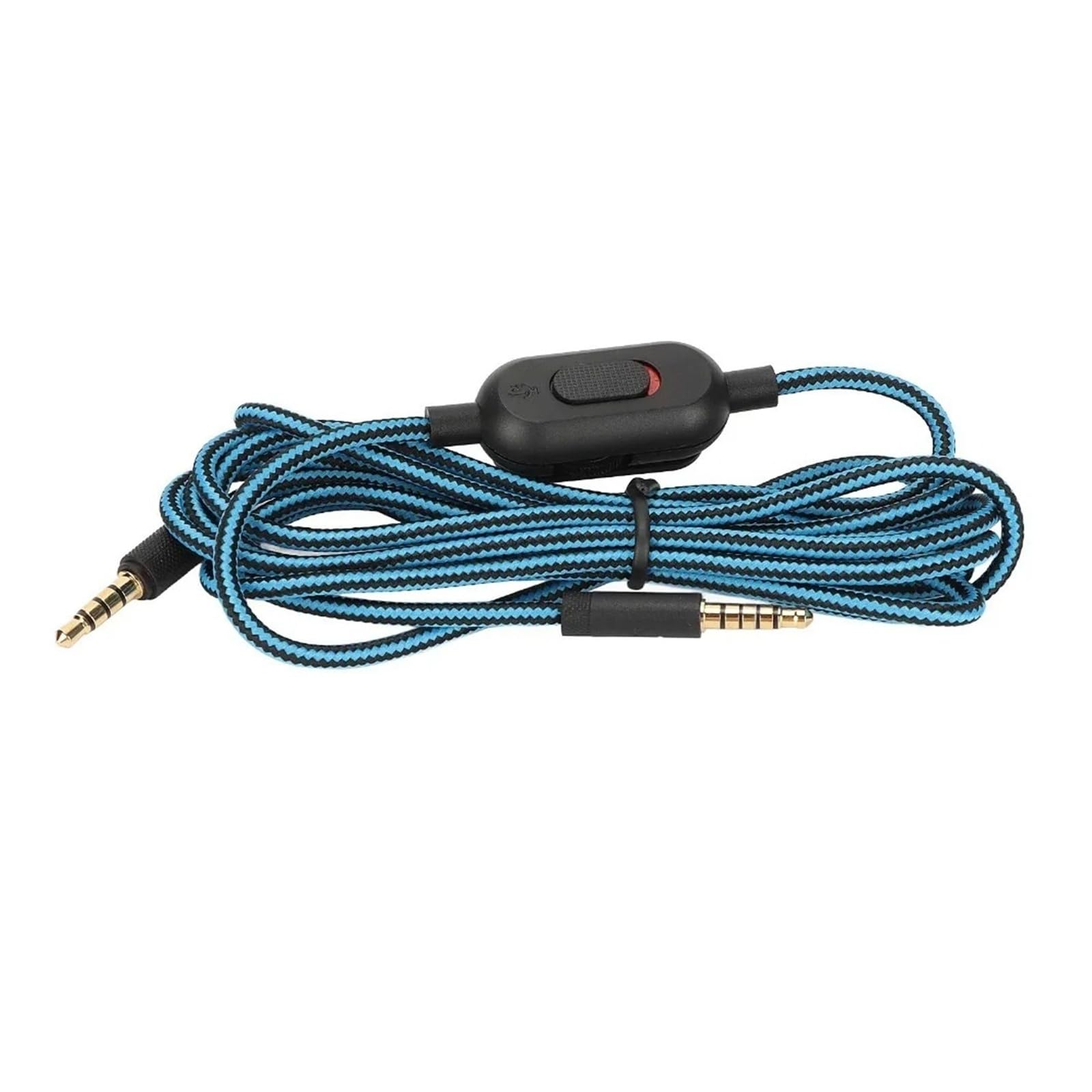3,5 mm gamingowy zestaw słuchawkowy wymienny kabel nylonowy pleciony z przełącznikiem wyciszającym do Logitech G Pro G Pro X G433 G233 czarny (niebieski)