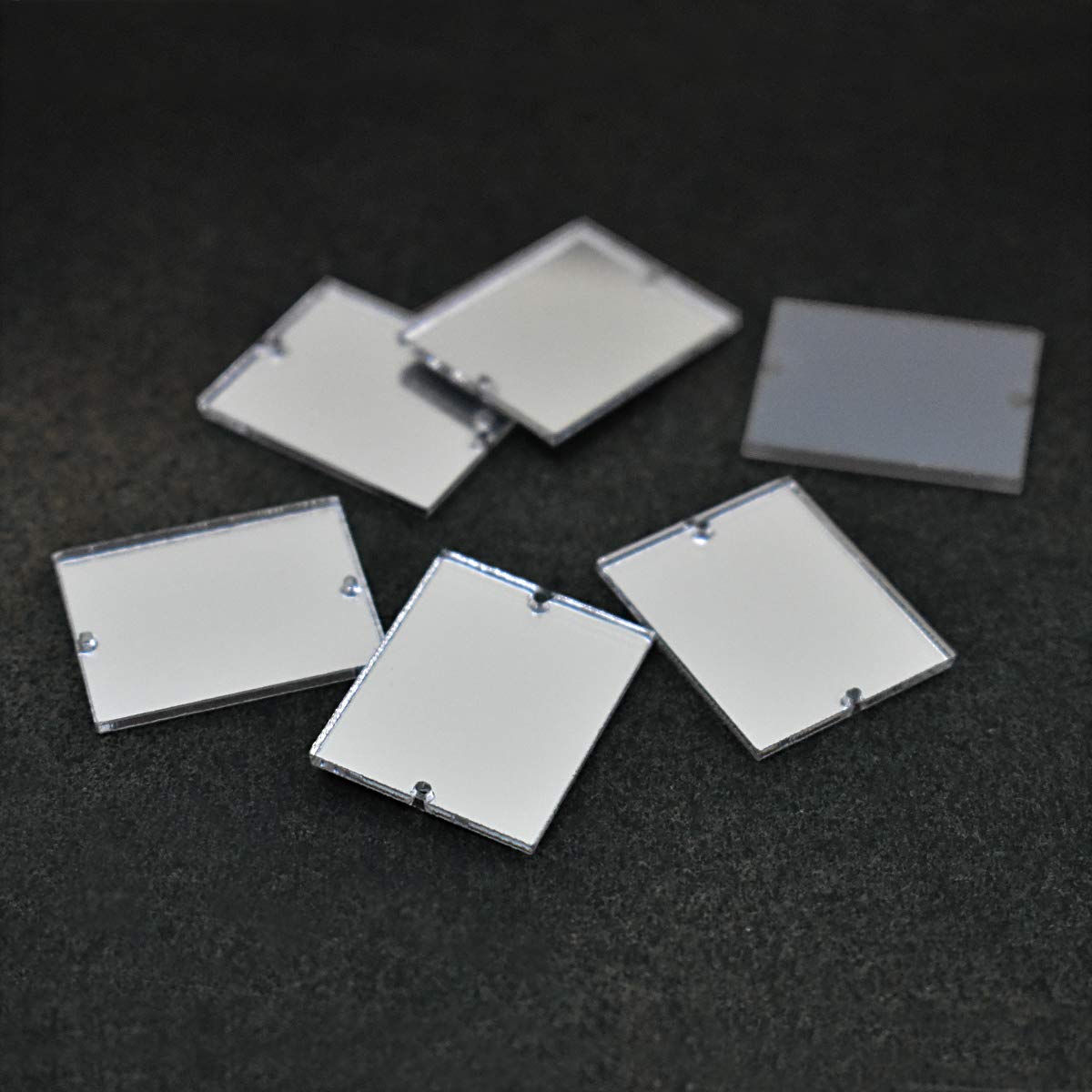 Embroiderymaterial Rectangle Shaped Acrylic Mirror for Craft, Lippan Art, Aari Work, DIY Décor, Dress Designing, Mosaic Art (25 Pcs, 1.2×2CM, 2MM Thick, Silver)-image-14