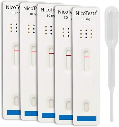 Saliva Nicotina Fumar/Vapear/Bolsas/Snus 30 ng Test 5-Pack por NicoTests®