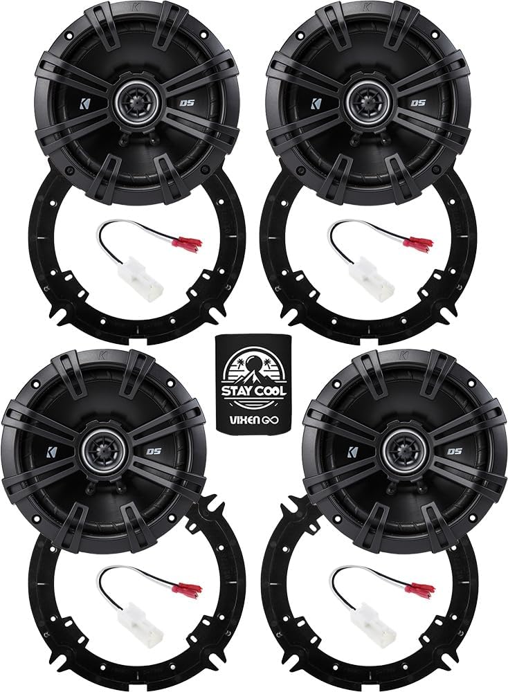 KICKER Speakers 6.75 inch for Kia Optima 2011-2015 Upgrade Kit - 4 Pack of DS Series with Adapters and Harness, Coaxial 6 3/4 Car Audio Front and Rear Door Speaker DSC6704, 43DSC6704