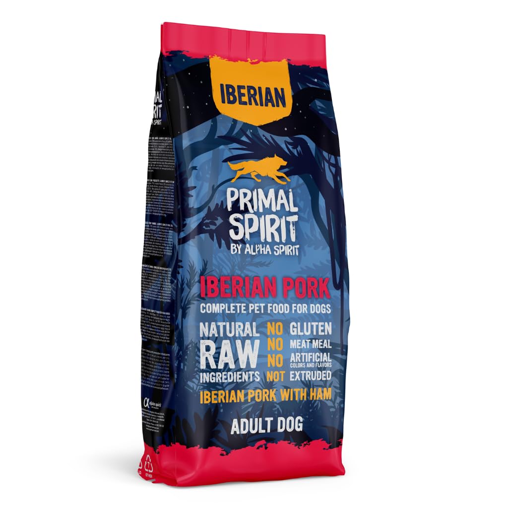 Primal Spirit ‘Iberian Pork’ Complete Dry Dog Food | Multi-Protein | High Nutritional Values | Suitable For All Dog Breeds | 12kg (Pack of 1)