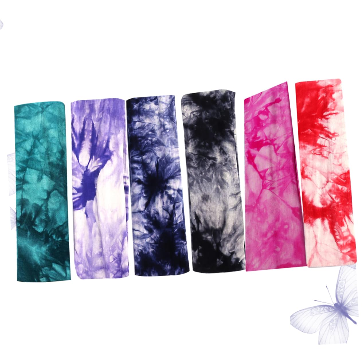 DOITOOL 18stücke Elastische Yoga-haarbänder Mit Schweißabsorbierender Funktion Bunte Tie-dye-designs Für Sport Und Fitness Schnelltrocknend Und Tragbar