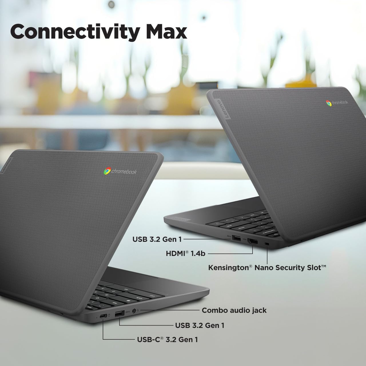 Lenovo 100e Chromebook Gen 4 82W0001FUS 11.6" Chromebook - HD - Octa-core (ARM Cortex A76 + Cortex A55) - 8 GB - 64 GB Flash Memory - English Keyboard - Graphite Gray