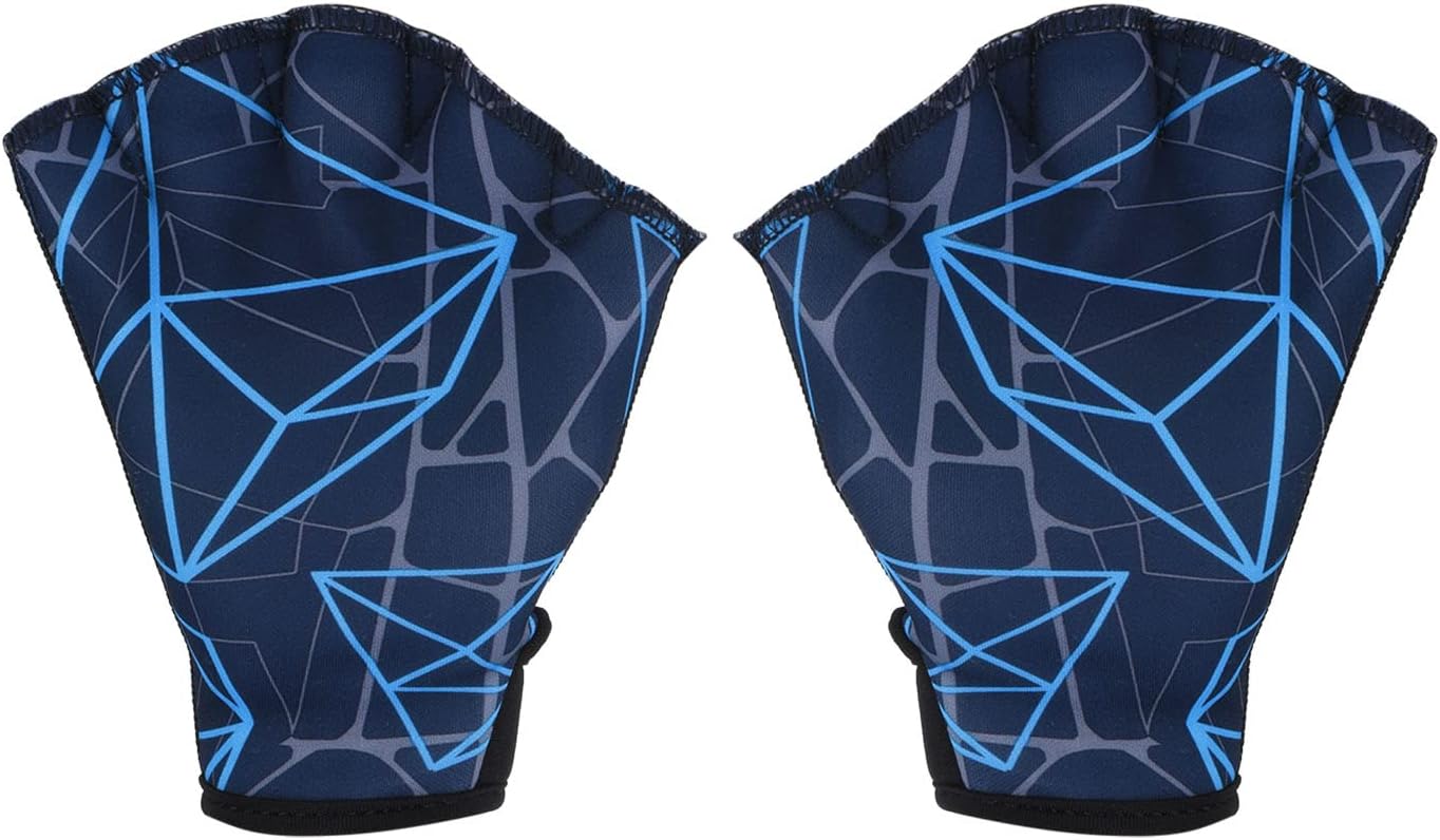 PATIKIL Swimming Aquatic Gloves, Webbed Swim Gloves Printing Water Resistance Training Accessories for Swimming and Diving
