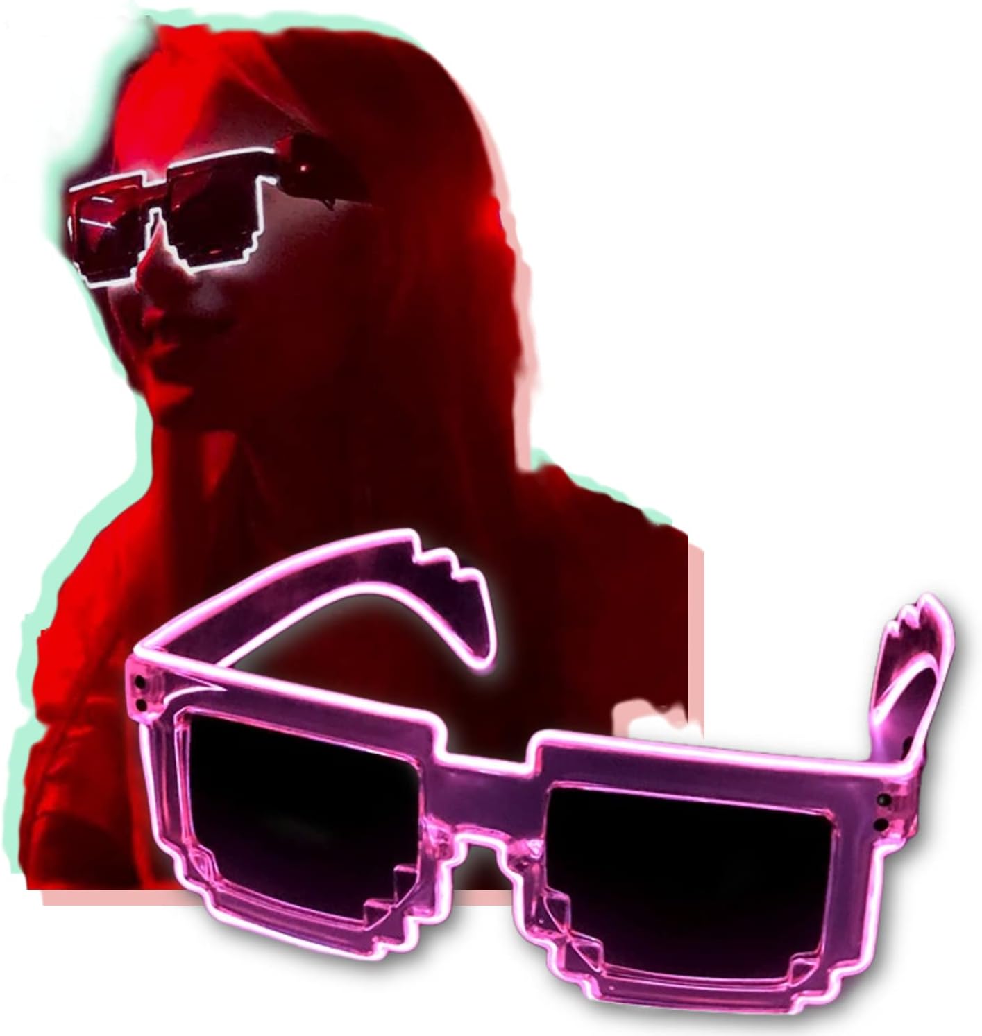 【BIGMAN】 【KIRIZMA】【G-Rap】【G-LUV】【EKLIPS】 Amazon.com: Kaupuar Glowing LED Pixel Glasses - 8 Bit - for