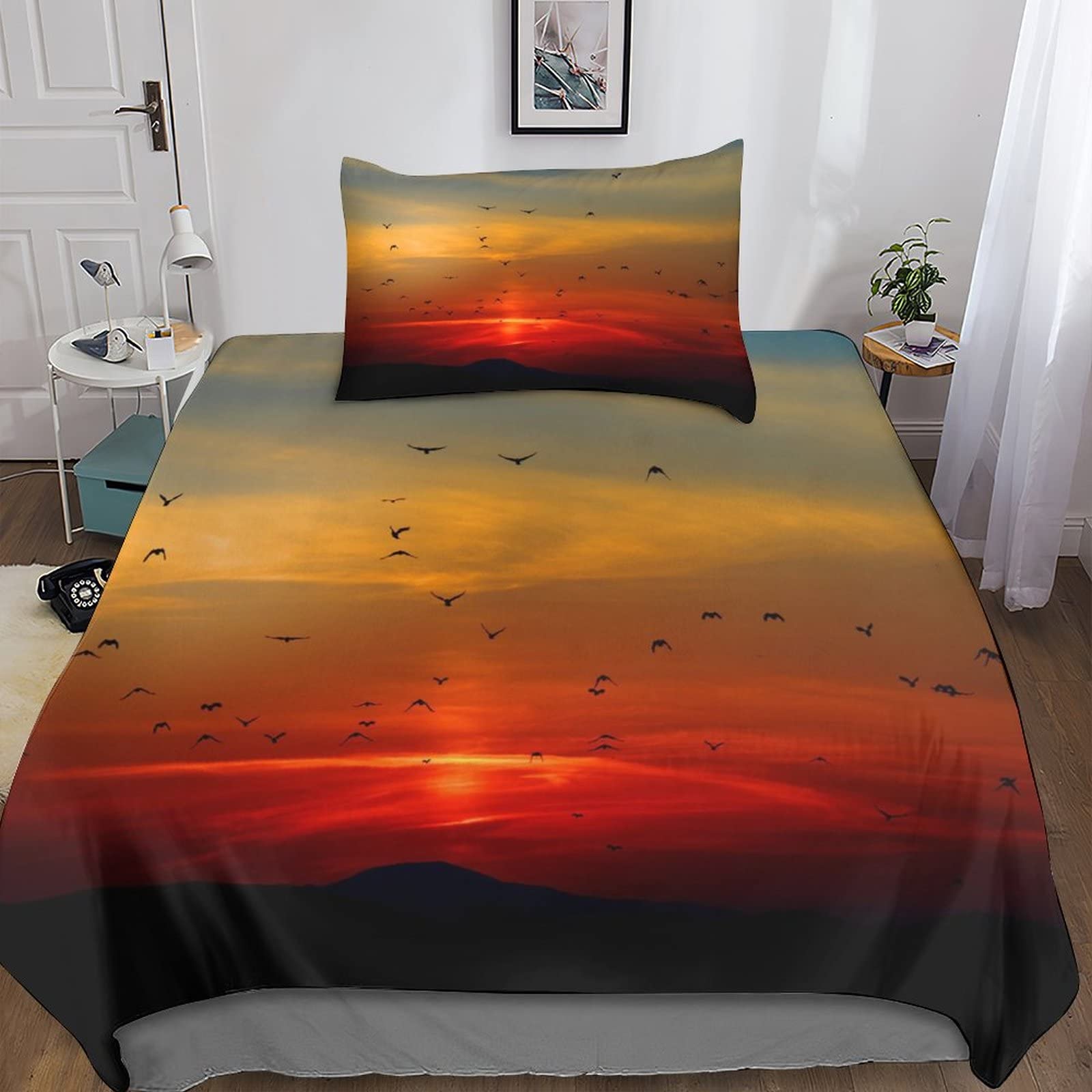 Housse de couette paysage urbain 3d ensemble cadeau 1 place