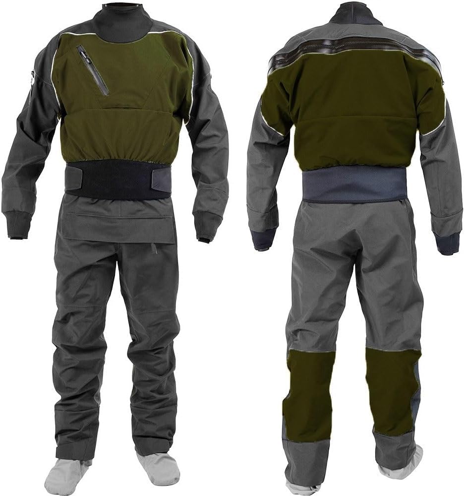 Combinaison étanche zip avant en nylon respirant et étanche vert