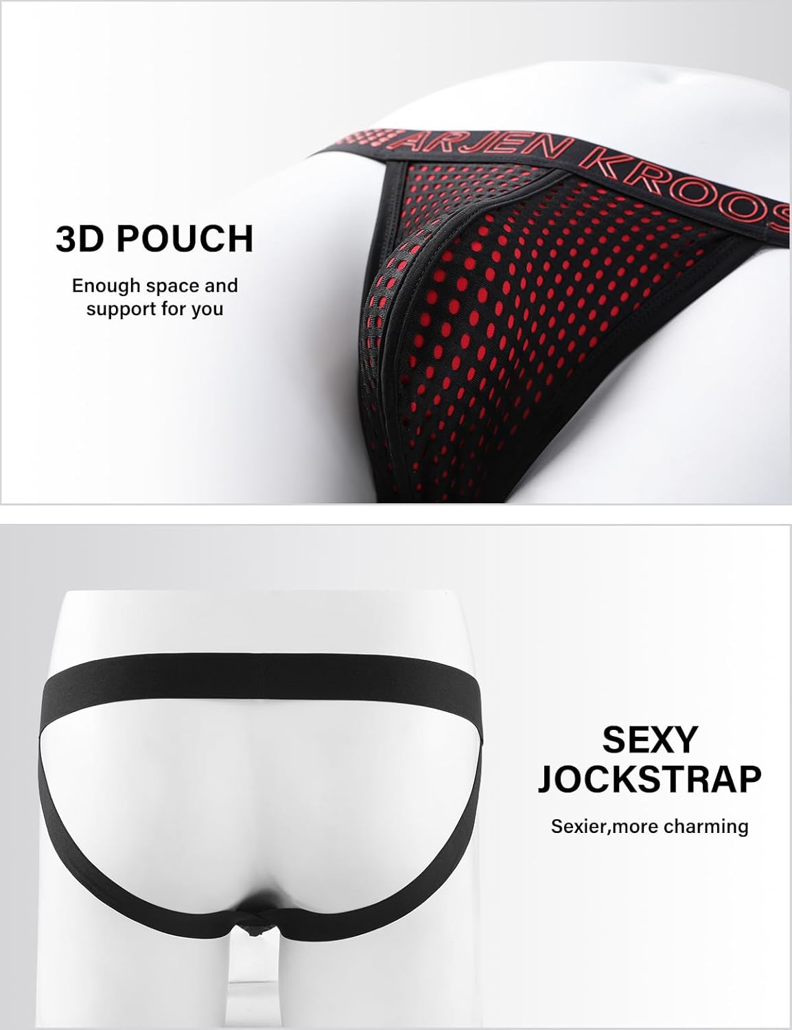 Arjen Kroos Men's Jock Strap Underwear Sexy Mesh Dotted Jockstraps Athletic Supporters for Men - Image 2