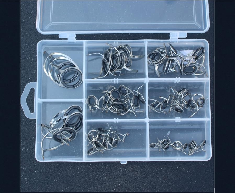 60 piezas de guías para caña de pescar de acero y cerámica miniatura 6