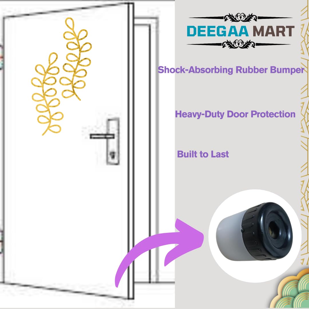 Black Rubber Door Stopper | Heavy-Duty Door Stop with Rubber Tip Bumper | Wall & Door Protector, Sound Dampening for Home, Office, Hotels (2, 2.5 INCH) — Amazon image 6