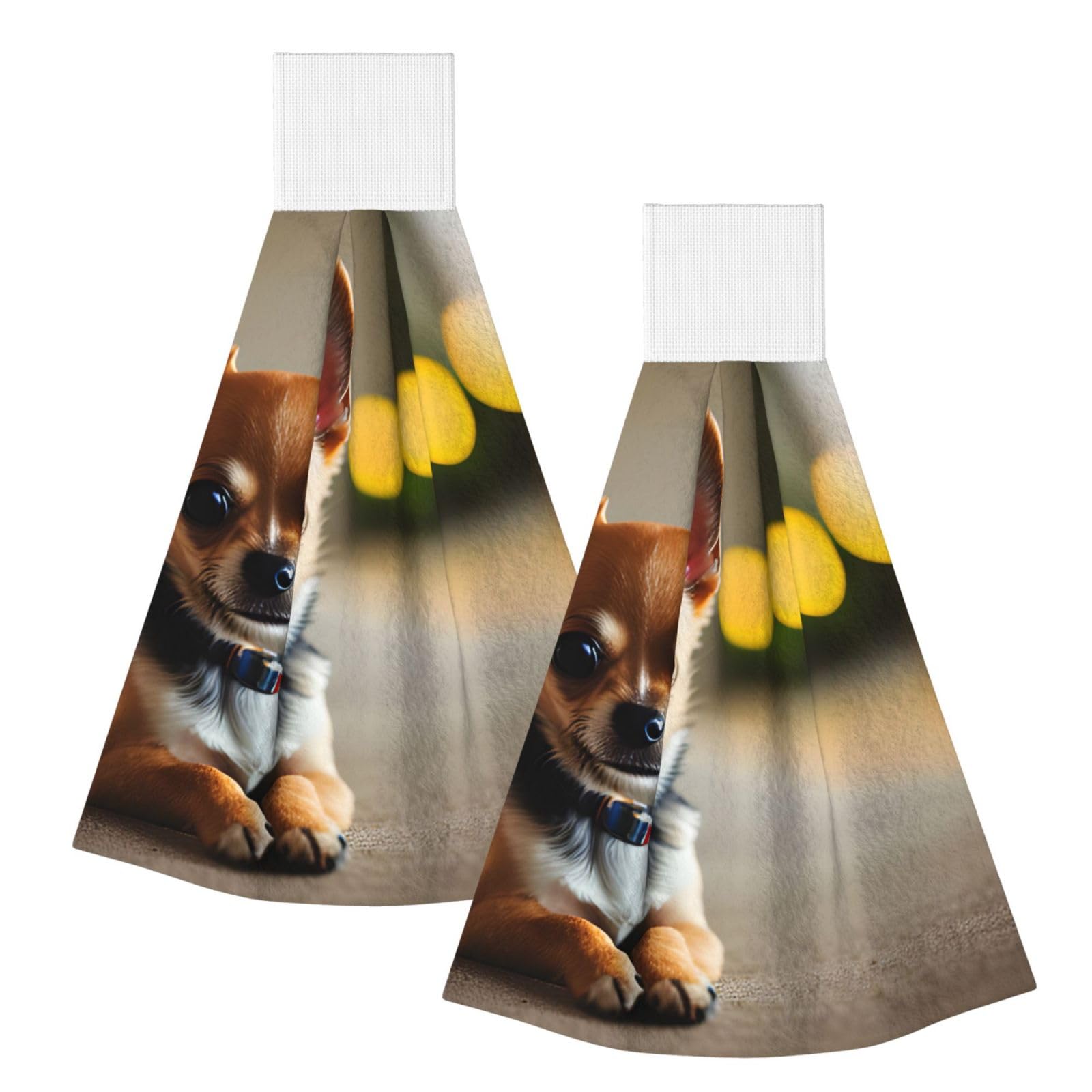 DUWAA Chihuahua Dog 1 Print Hanging Hand Towel Quick Dry Bathroom Towel Soft Kitchen Towel