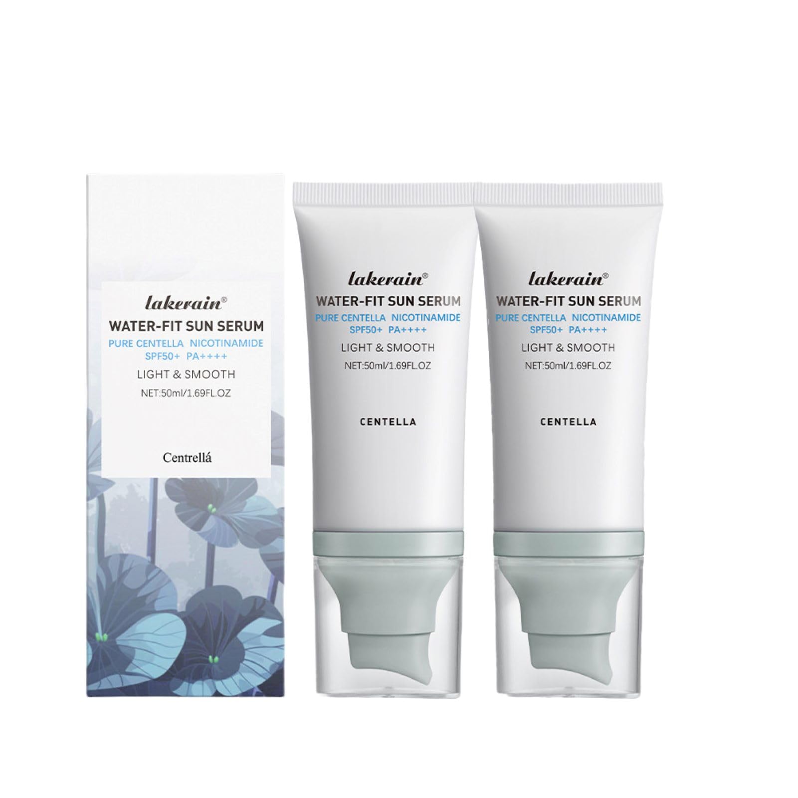 2 Pcs Centella Sunscreen,Lightweight Hydrating SPF50 Centella Sunscreen for All Skin Type and UV Defense.
