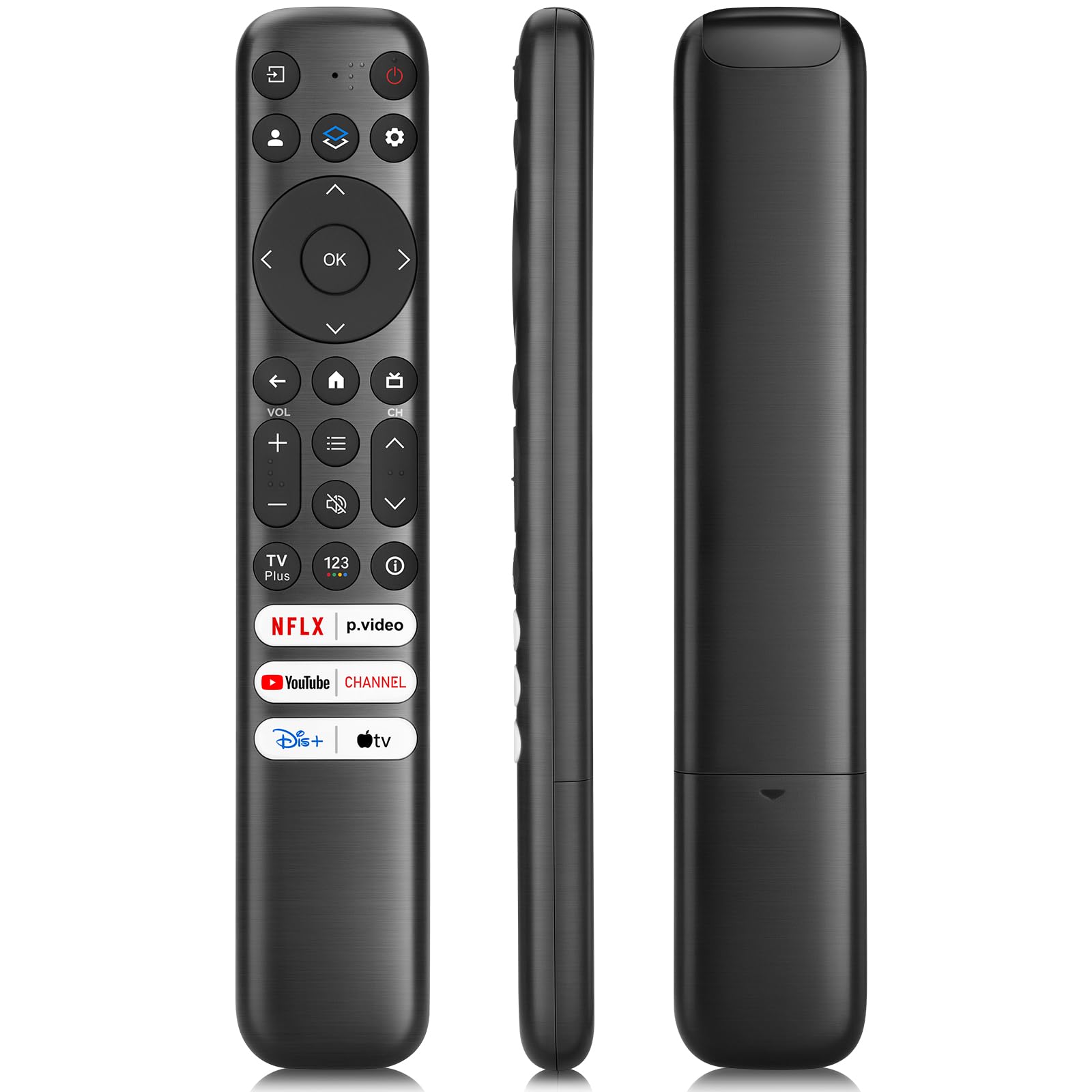 T-C-L 구글 TV 리모컨만 교체, RC813 QM8/QM7/S5/S4/S3/Q7/Q6/Q5 4K UHD HDR LED QLED QD-미니 LED 풀 HD 스마트 TV와 호환(Fire&Roku TV에는 적합하지 않음)