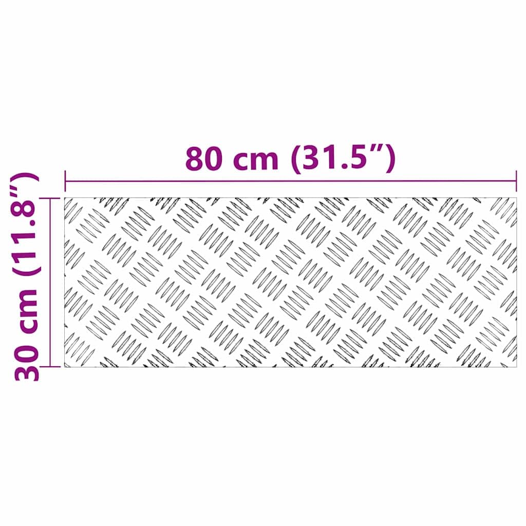 vidaXL Gradini per Scale 4 PCS Argento 80 x 30 cm Alluminio, Tappetini Moderni per Scale, Resistenti e Antiscivolo, Protezione sicura per casa, Interni e Esterni