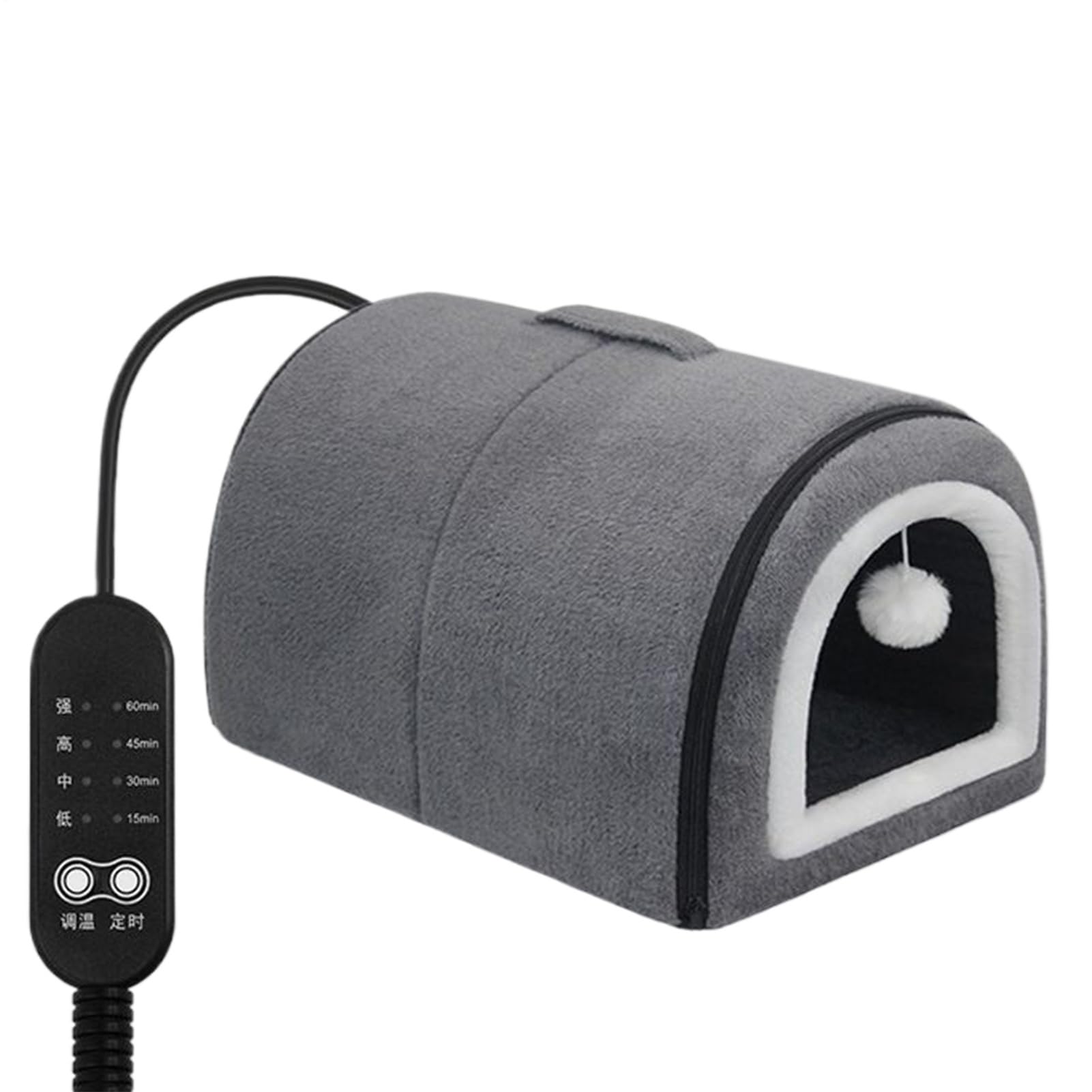 Cuccia riscaldata per gatti con tetto per un comfort regolabile della temperatura, semi-chiuso con fodera rimovibile, accessorio per animali domestici per gatti di razza media, gattini, cuccioli