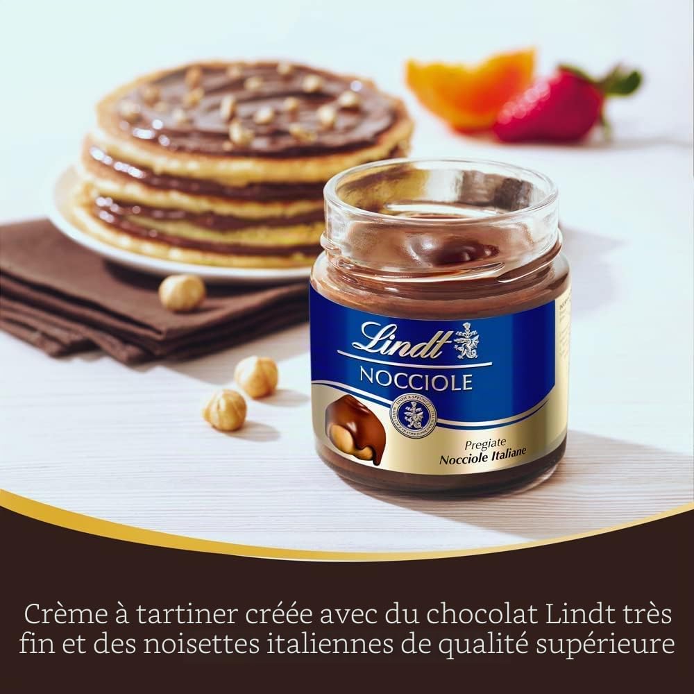 Lindt Crema Spalmabile alle Nocciole Lot de 3 crèmes à tartiner avec noisettes en verre 200 g de noisettes italiennes fines