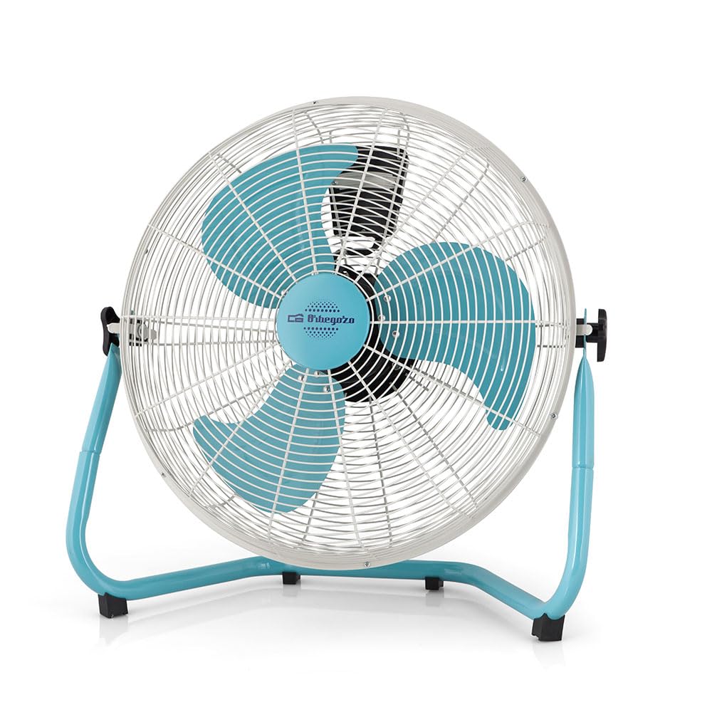 Orbegozo PW 1546 - Ventilateur industriel Power Fan, 3 vitesses, pales métalliques, poignée de transport, 130 W, bleu et blanc