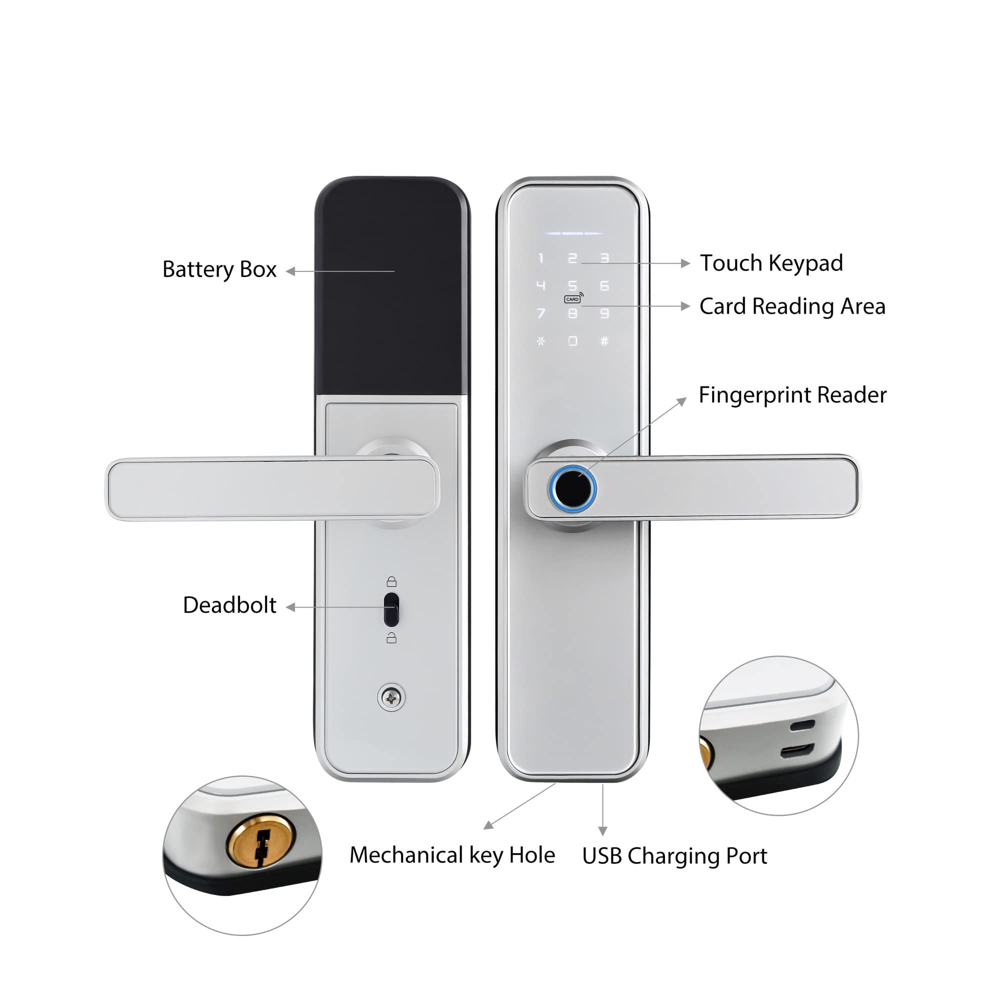 Tuya WiFi Smart Door Lock Cerradura inteligente, Password tastiera touch screen, Impronta digitale con serratura digitale Fechadura (Color : 3585 Sliding Mortise) wisdom