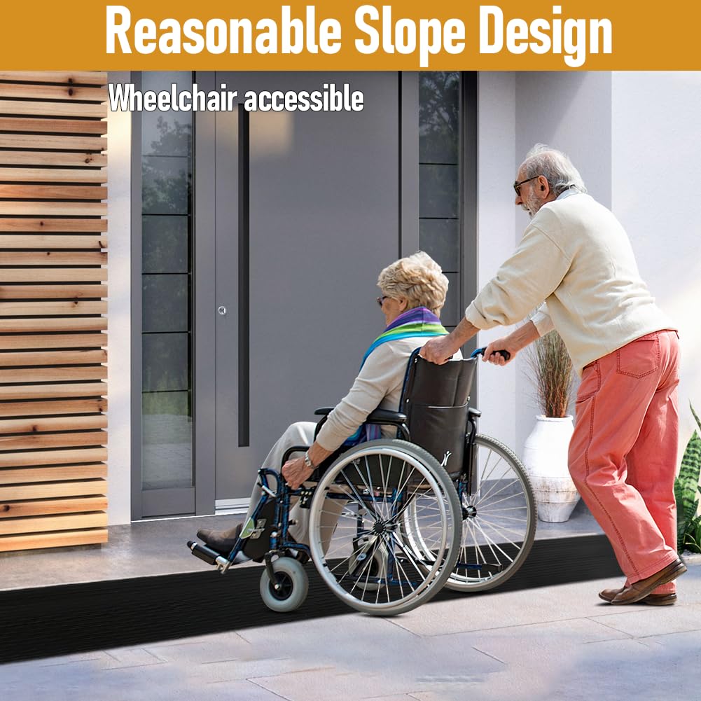 Rampa per Soglia, 150 X 8 X 3CM Rampa Robot Aspirapolvere, in PVC, Superficie Antiscivolo Rampa per Sedia a Rotelle, Passeggini, Deambulatori o Scooter