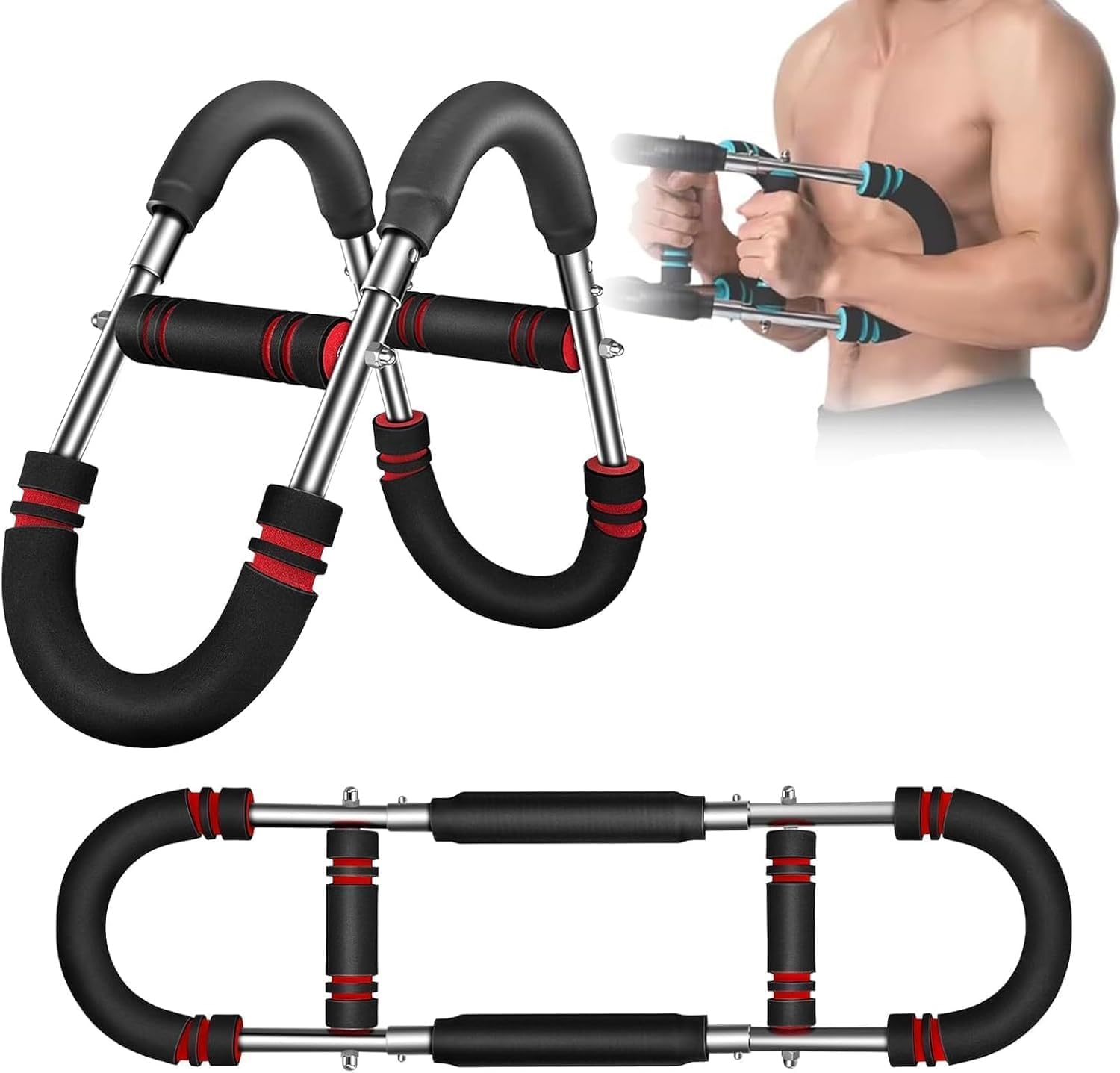 Regulowany trener ramion Twister 29,9-49 kg - Shaker sprzęt fitness dla mężczyzn trójbiegowy przyrząd do ćwiczenia ramion dla początkujących i profesjonalistów buduje mięśnie i rzeźbienie idealnego