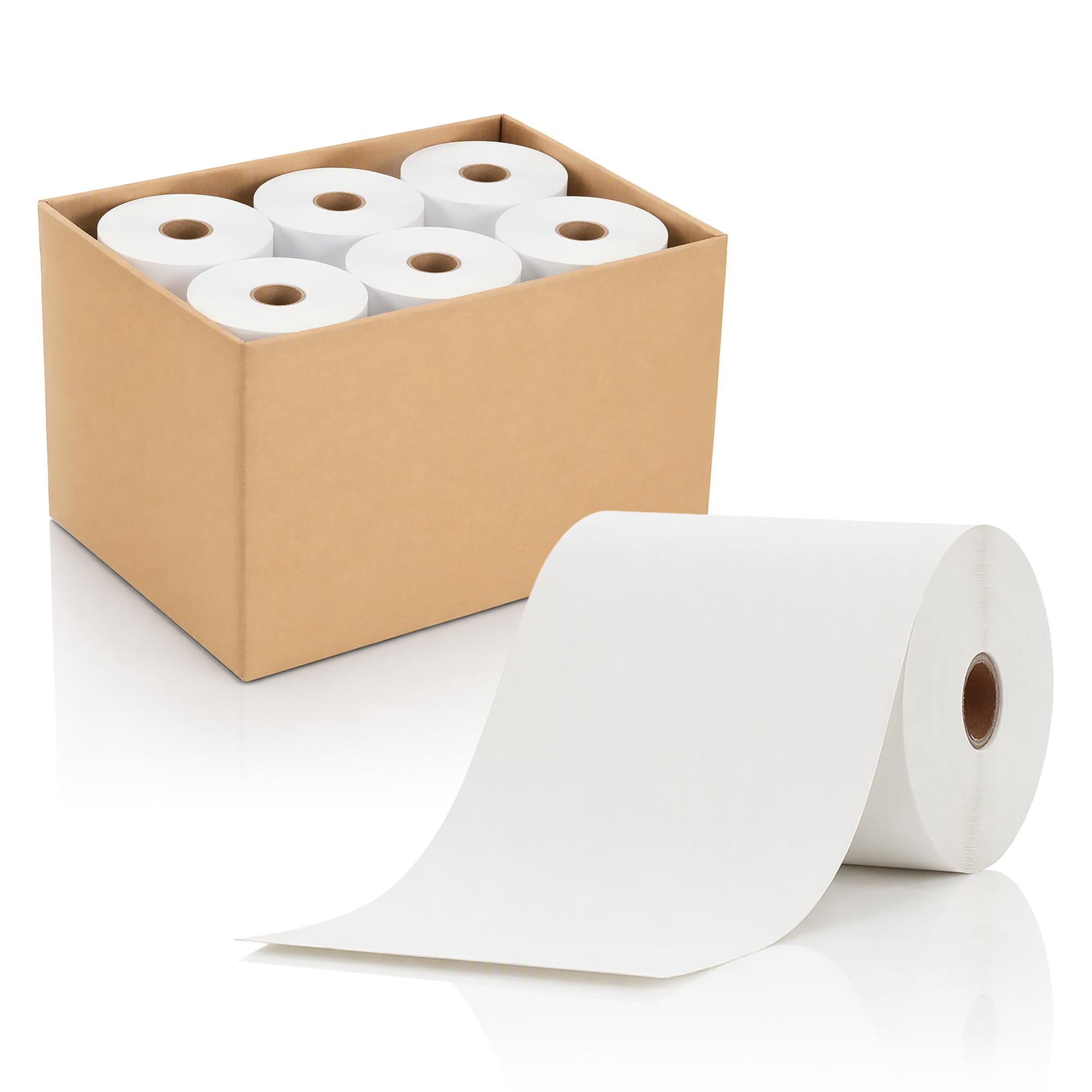 Labelident Thermo Linerless Versandetiketten 102 mm, 12 Rollen à 100 m endlos, Endlos Thermoetiketten, für DHL, DPD, Fedex, GLS, Hermes, UPS Versand, Ø 112 mm, stark selbstklebend, für Thermodrucker