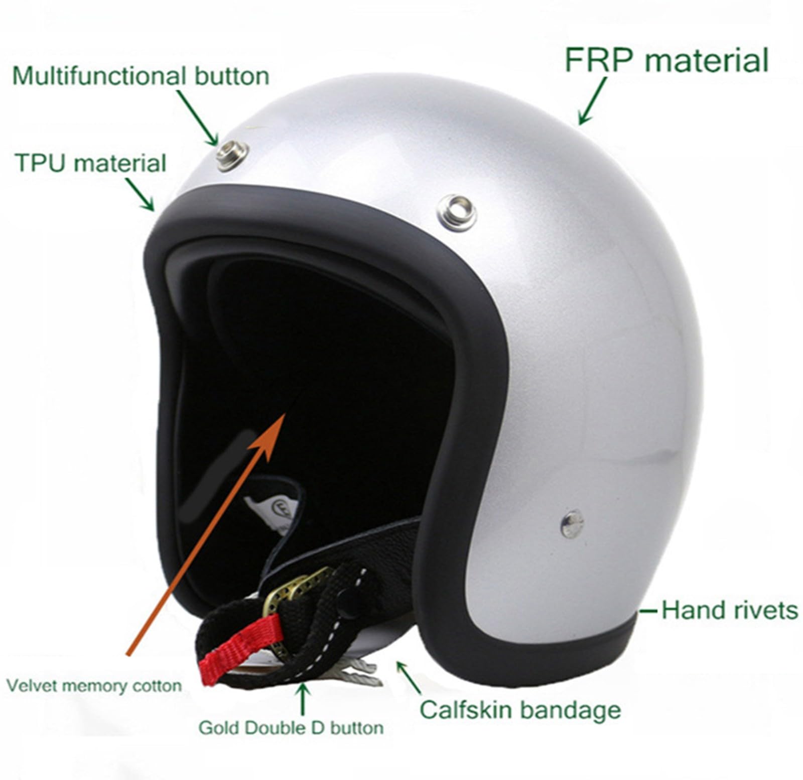 Casque Moto Japonais à Visage Ouvert Casque Moto Jet Petit Corps Casque Demi-Recouvert en Fibre Verre Casque Rétro Adulte 3/4 Approuvé ECE Casque Protection Hommes Et Femmes