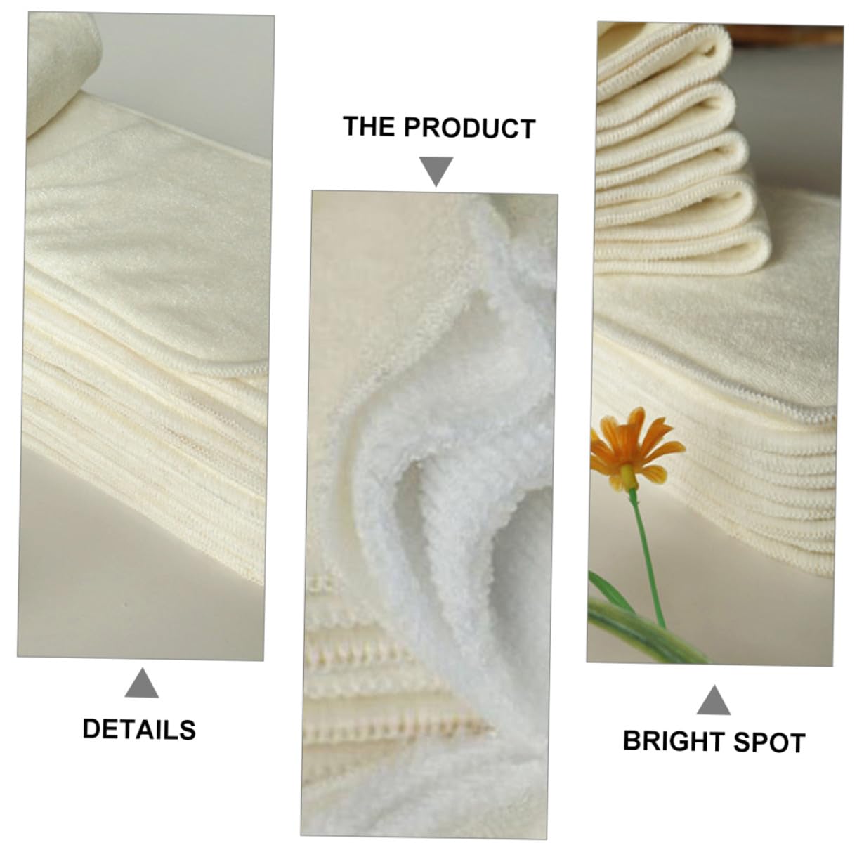 6 piezas Pañales para Niña Almohadillas Absorbentes Fibra de Bambú Desodorizantes y Transpirables Color Beige para Uso Casa y Viajes