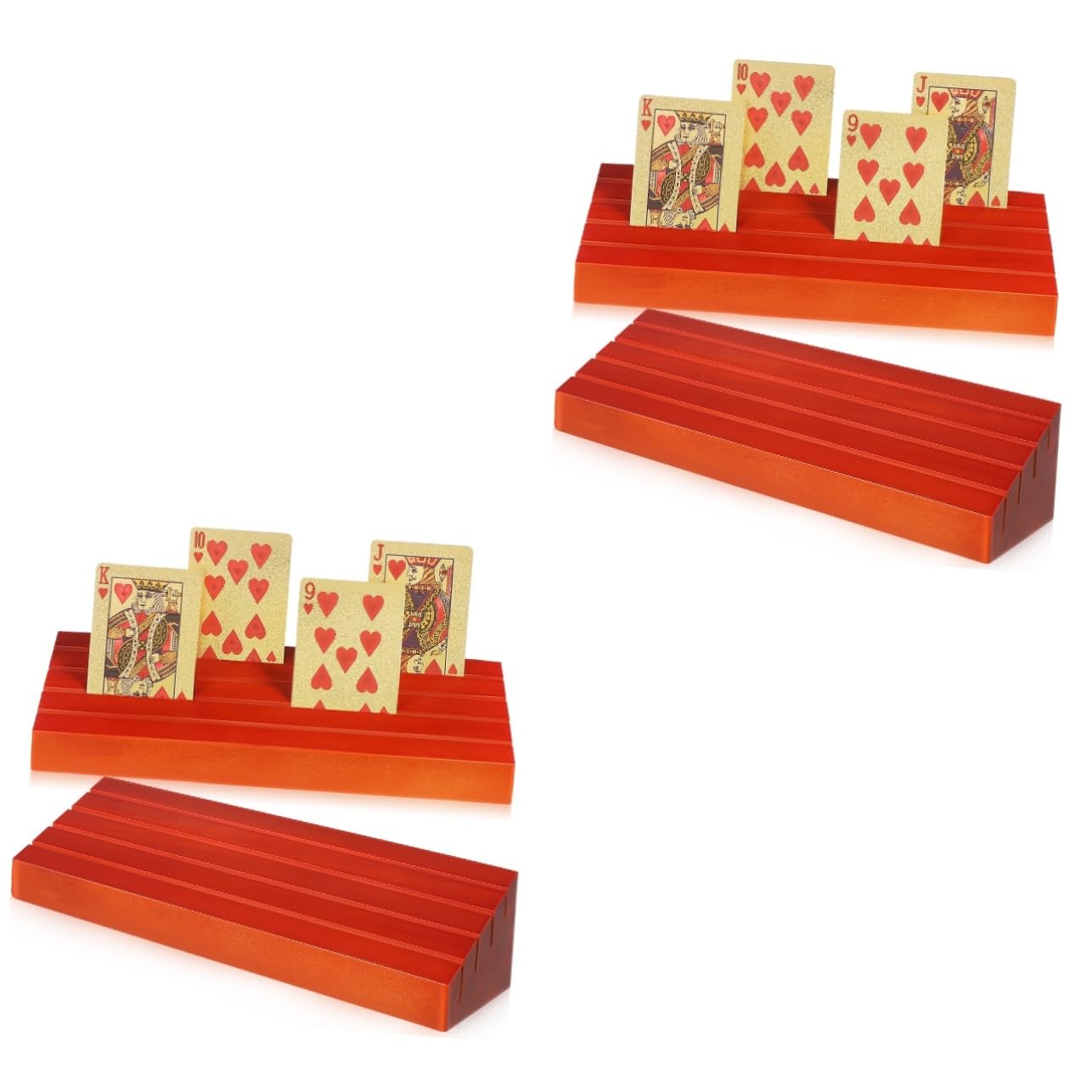 4stücke Holzspielkartenhalter Vertikale Kartenständer Für Kartenspiele Präsentation Von Spielkarten Visitenkarten Und Mit Verarbeitung Und Stabiler Konstruktion