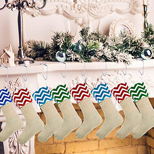 Christmas Stocking Holders for Mantle Metal Hooks Hanger Xmas Non-Slip Safety Hook for Fireplace Christmas Party Decoration (8)
