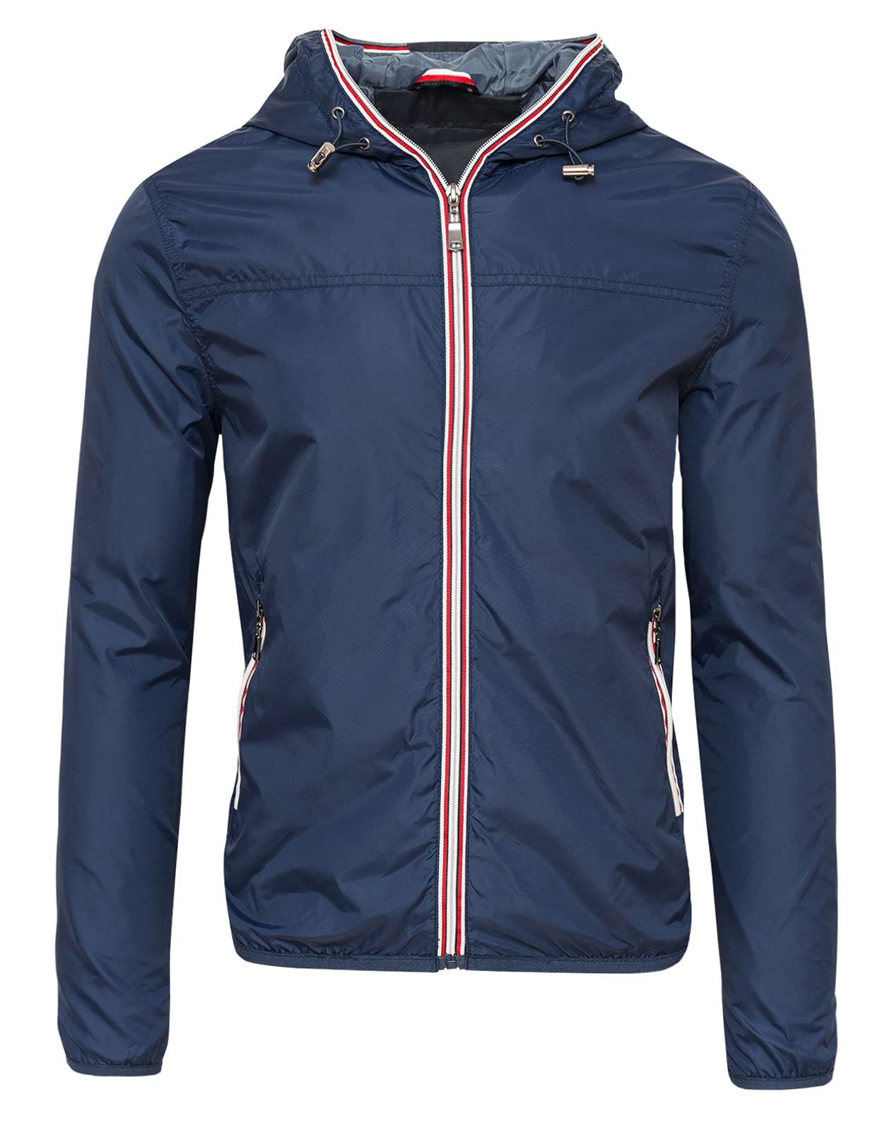 Giubbotto giacca uomo estivo trench giubbino slim fit impermeabile con cappuccio